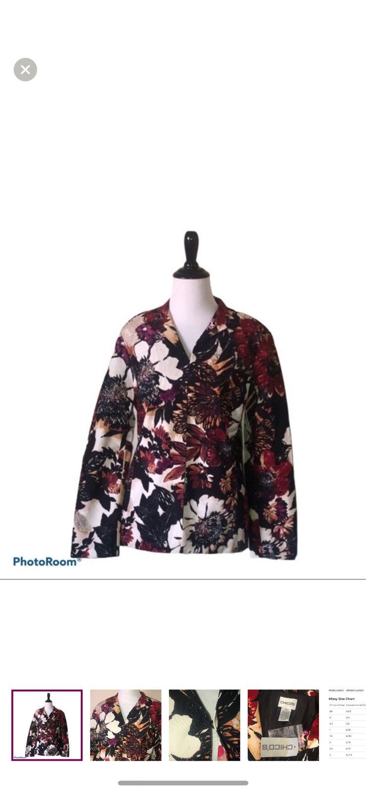 Chicos Chicos evie floral blazer jacket size 4 Size S / US 4 / IT 40 - 1 Thumbnail