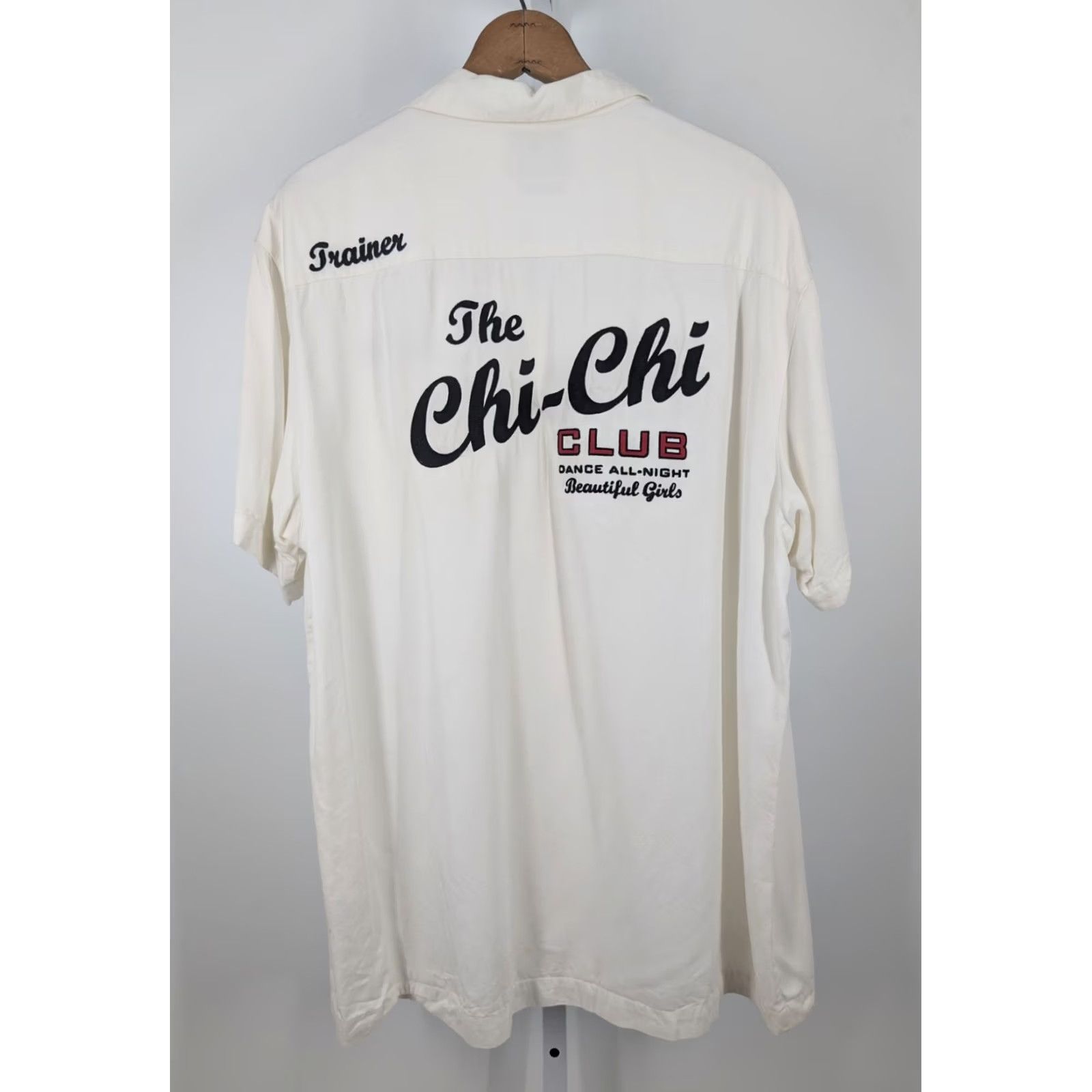 Lucky Brand VINTAGE Lucky Brand Bowling Shirt Gabardine Rayon White 90s Rockabilly 48 31" L Mens Size US L / EU 52-54 / 3 - 2 Thumbnail