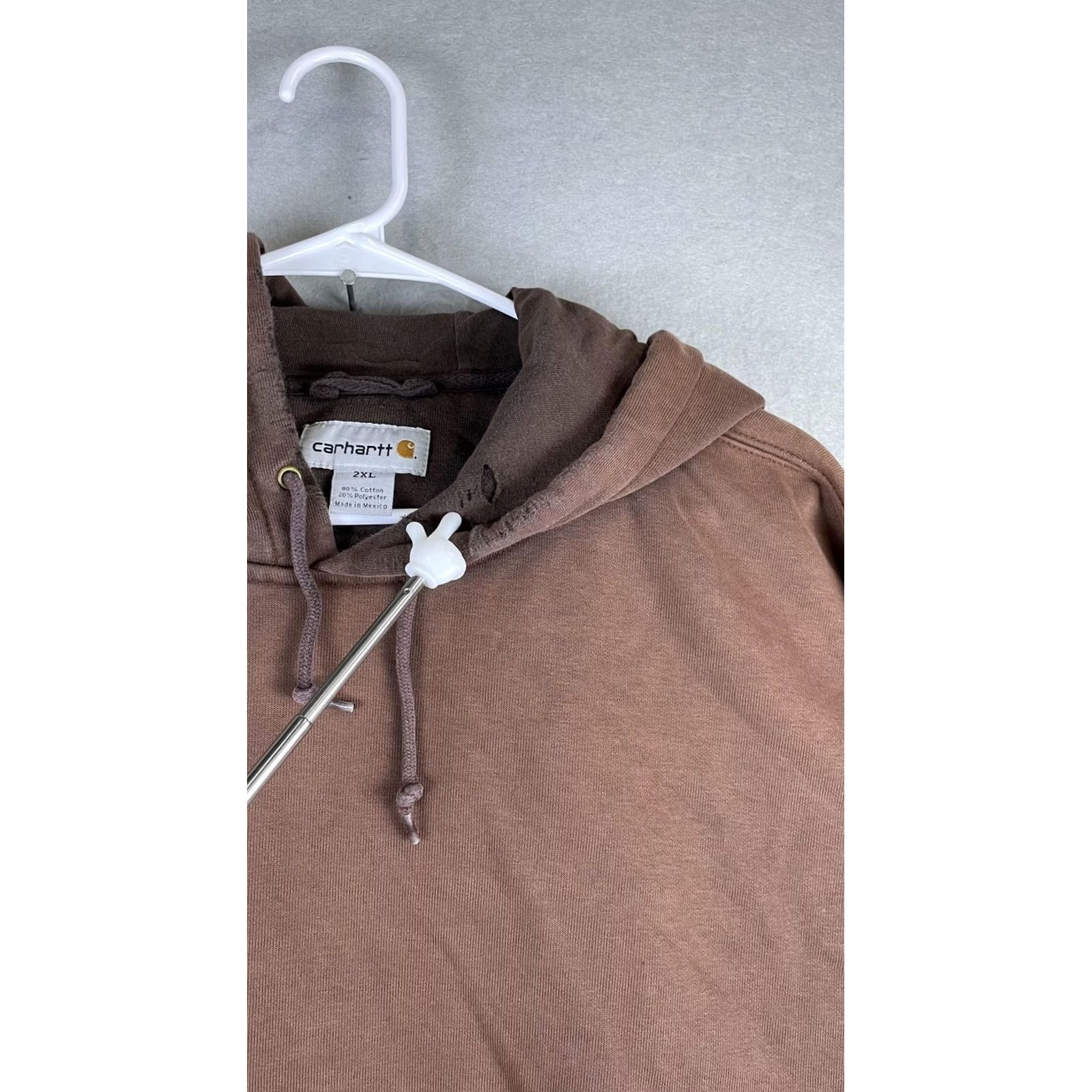 Carhartt Carhartt Hoodie Mens 2XL Brown Pullover Fleece Kangaroo Logo Sweatshirt Size US XXL / EU 58 / 5 - 6 Thumbnail