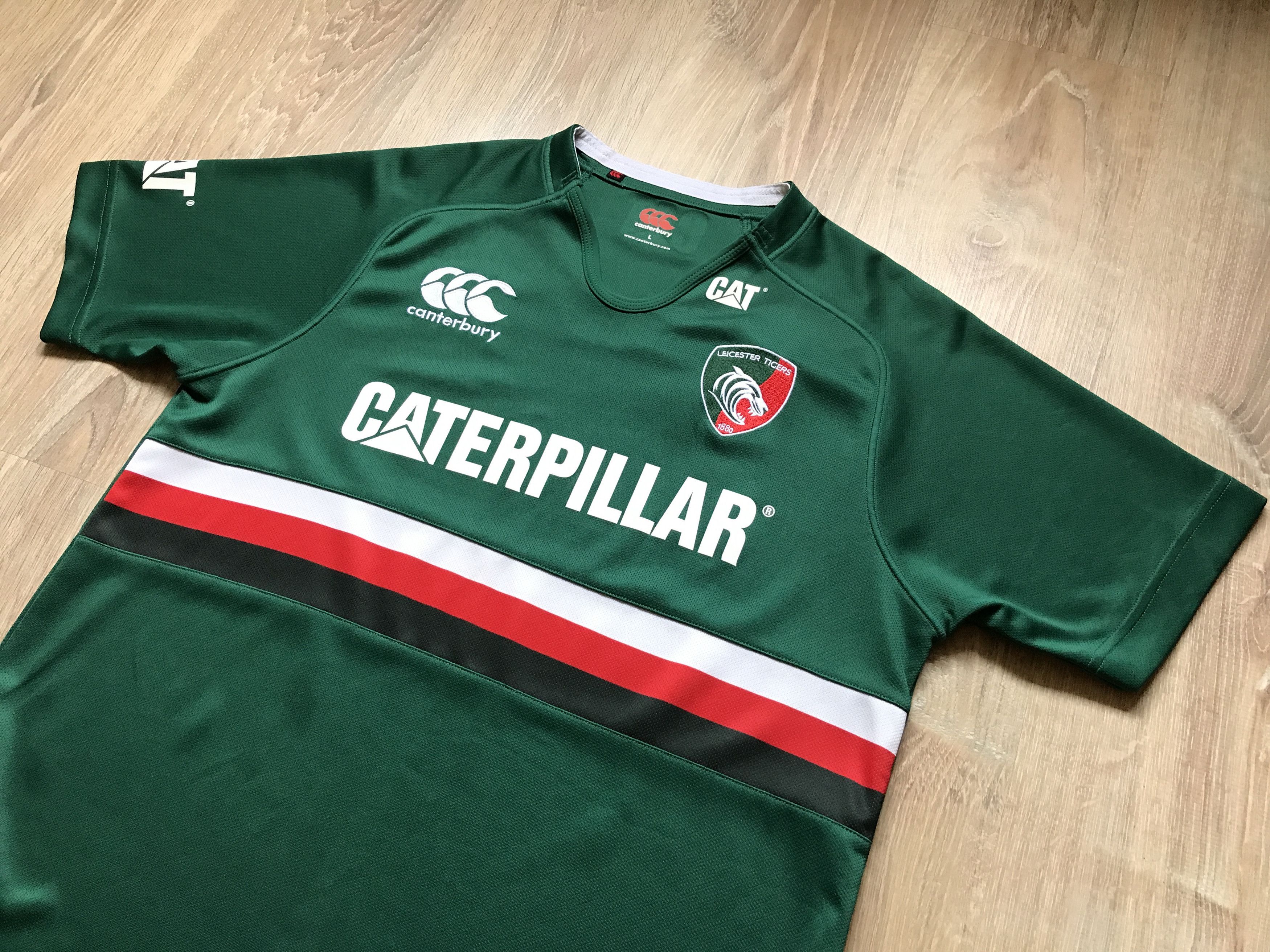Canterbury of New Zealand × Caterpillar Canterbury Leicester Tigers Rugby Jersey Size US L / EU 52-54 / 3 - 3 Thumbnail