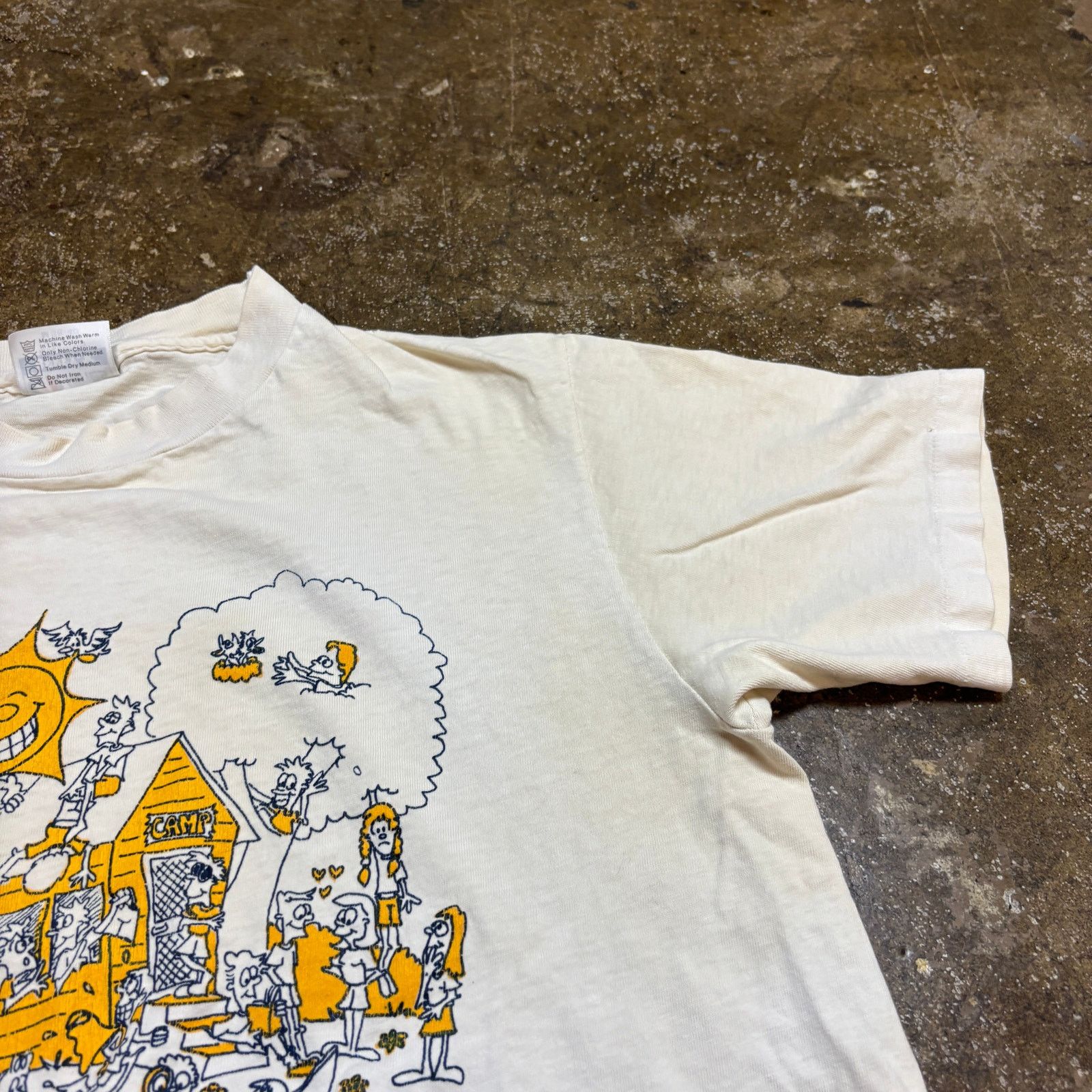 Hanes × Vintage Vintage 1989 North Muskegon Camp Art Cartoon T Shirt Men's M Size US M / EU 48-50 / 2 - 10 Thumbnail