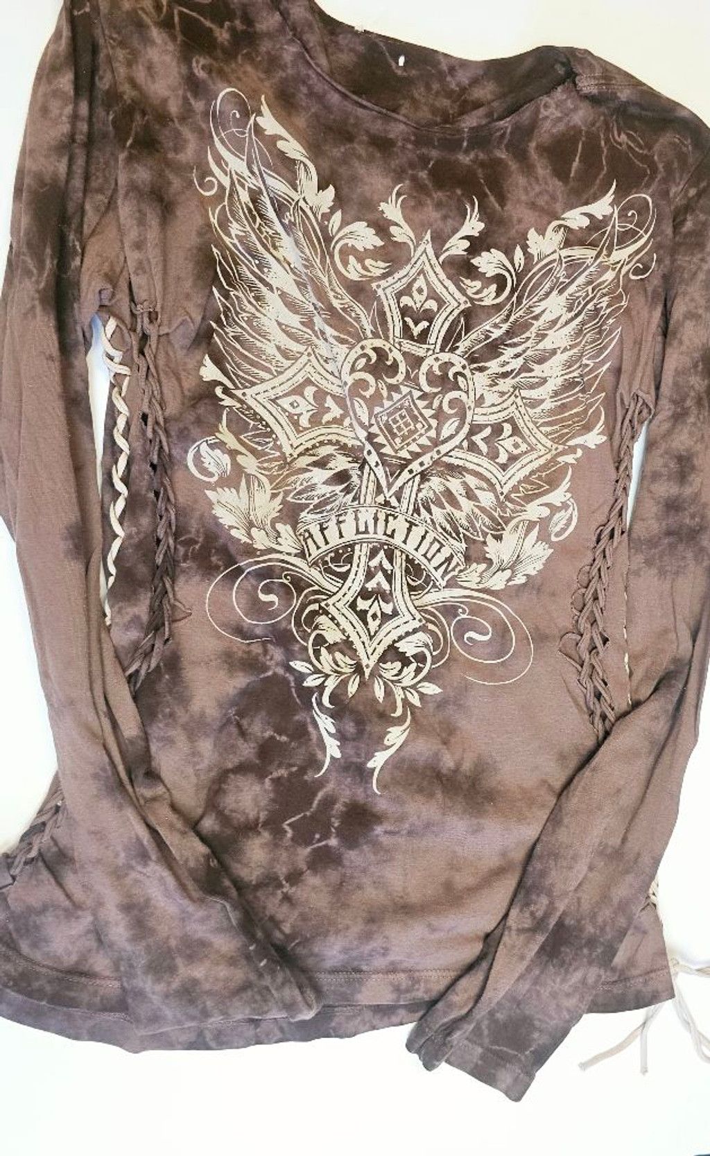 Affliction Affliction Y2K Grunge "Modern Cross" long sleeve cutout out Size S / US 4 / IT 40 - 2 Thumbnail