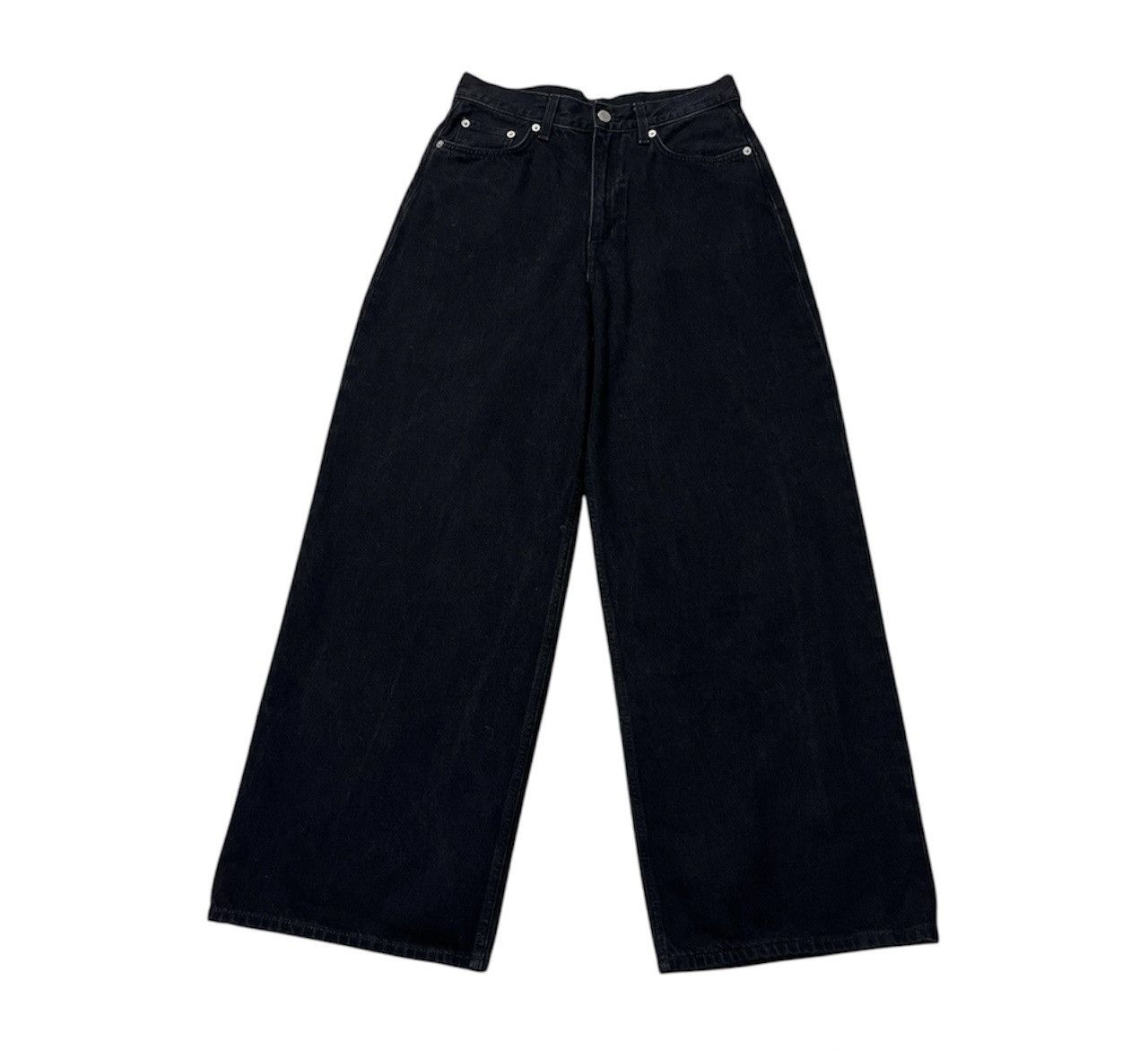 極美品 marka WIDE LEG JEANS サイズ1 定価4.4万 WIDE-LEG HIGH-RISE FULL-LENGTH JEANS ワイドレッグハイライズ