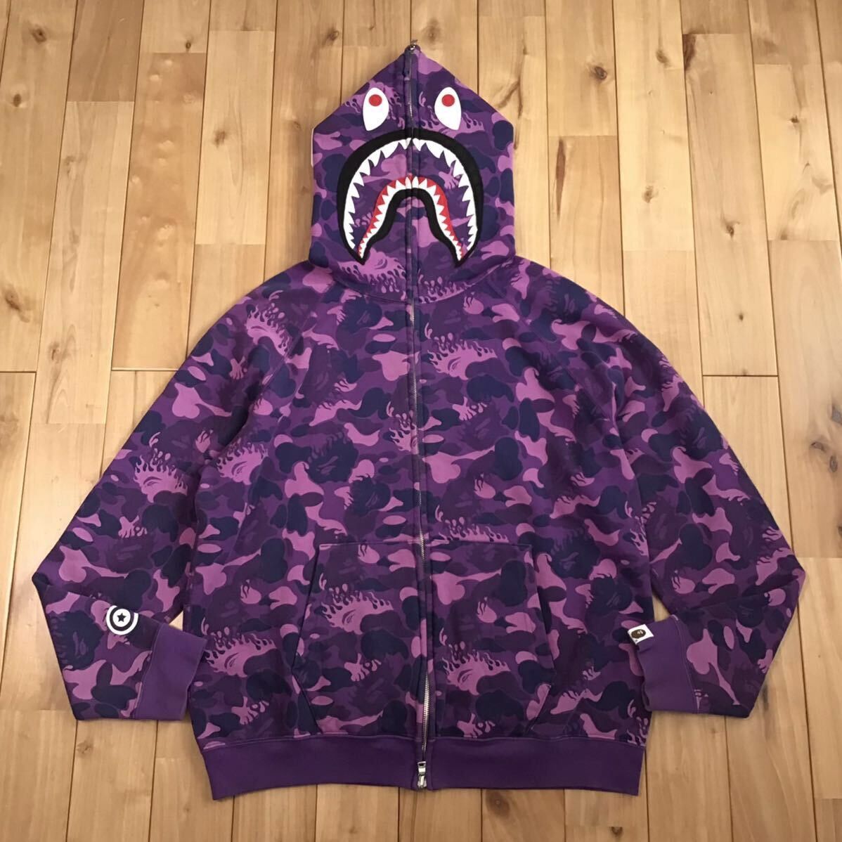 BAPE Fire camo shark full zip hoodie a bathing ape flame