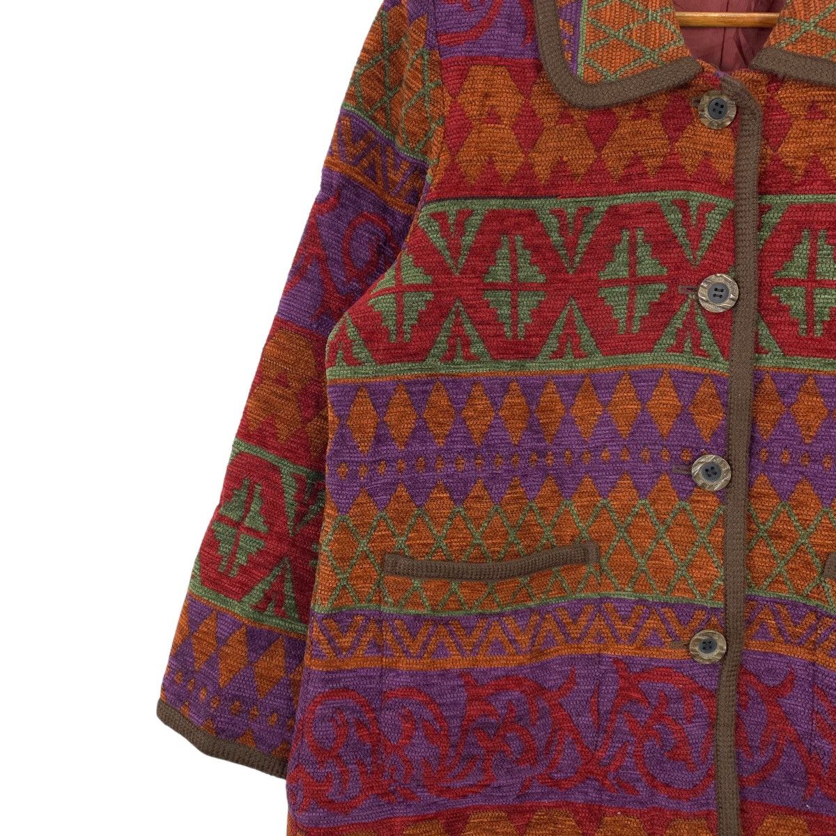 Japanese Brand × Vintage Vintage Natural Basic JAPANESE BRAND Aztec NavajoCoat Jacket Size L / US 10 / IT 46 - 5 Thumbnail