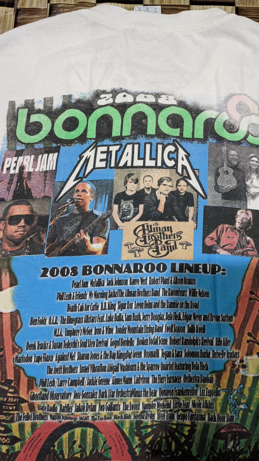 Alstyle VINTAGE BONNAROO 2008 MUSIC N ART FESTIVAL LINE UP 2008 RARE Size US L / EU 52-54 / 3 - 4 Thumbnail