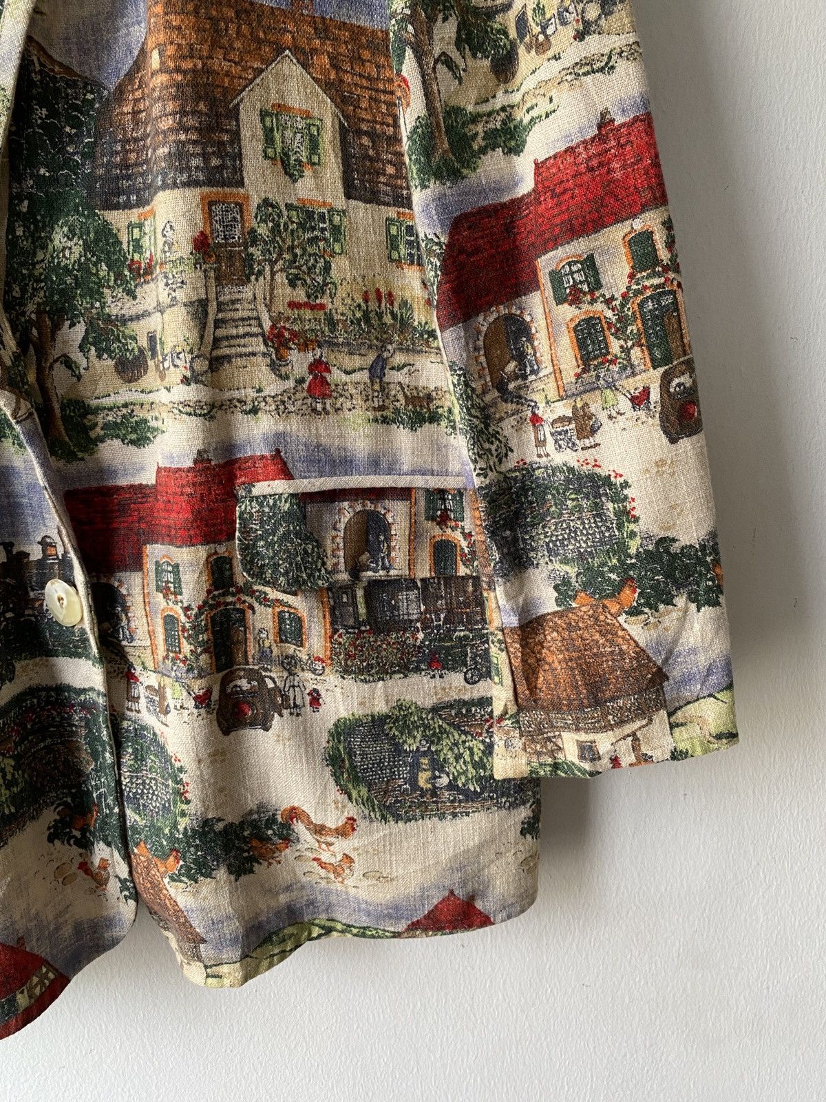 Japanese Brand 1980s - Vintage Az-Robe Classic Environment Motif Overprint Size US L / EU 52-54 / 3 - 7 Thumbnail