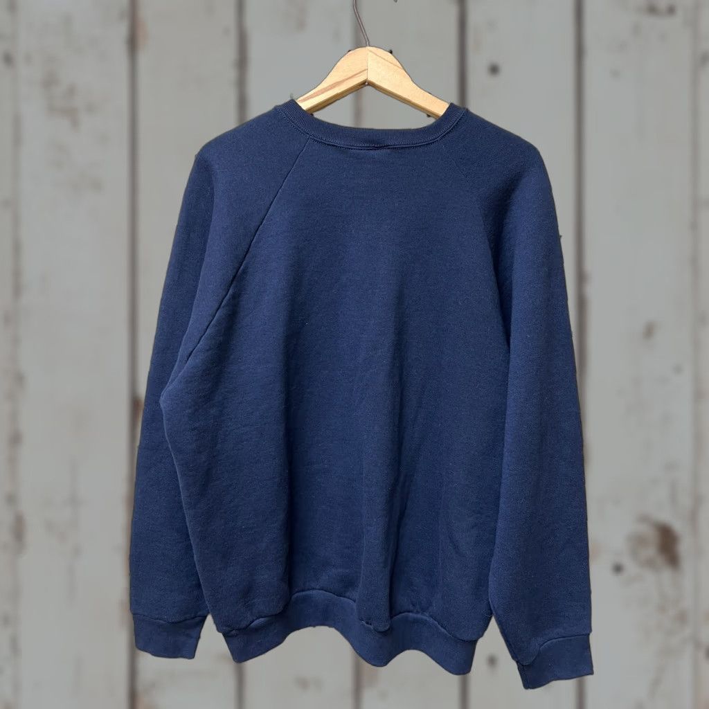 Fruit Of The Loom VINTAGE Fruit of the Loom Sweater Pullover Crew Neck Blue XL Men 80s Casual Knit Sweatshirt Blank Size US XL / EU 56 / 4 - 1 Thumbnail