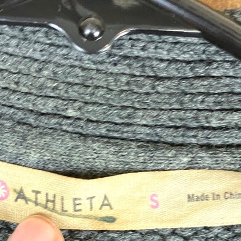 Athleta Athleta Cardigan Womens S Charcoal 100% Merino Wool Open Front Duster Size S / US 4 / IT 40 - 6 Thumbnail