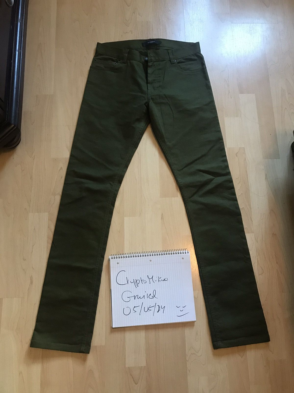 image of Givenchy Olive Denim Jeans, Men's (Size 30)