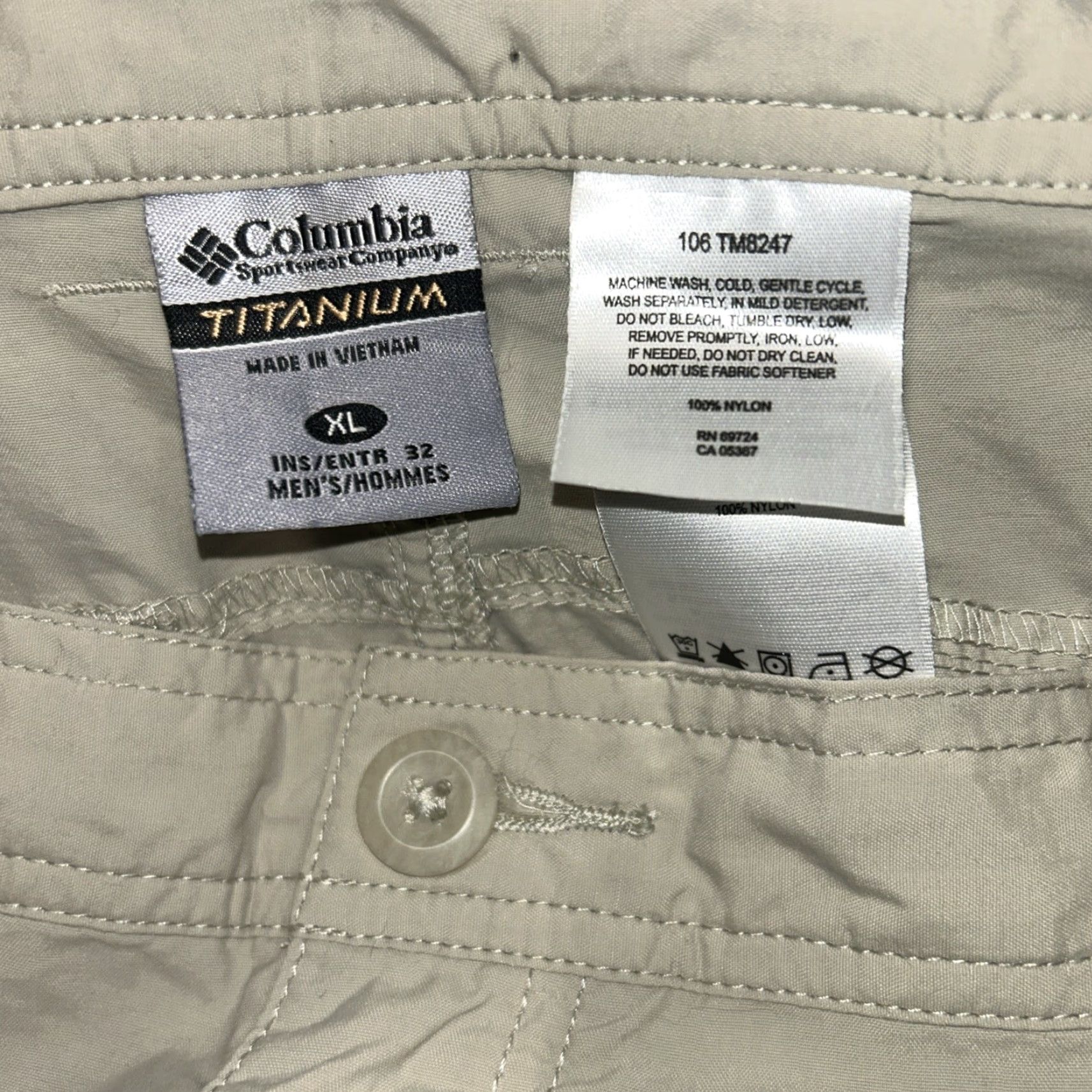 Vintage Columbia Men’s Cargo Pants Cargo Convertible Nylon Polyester 32x32 Beige Regular Size XL 32L Mens Size US 32 / EU 48 - 2 Thumbnail