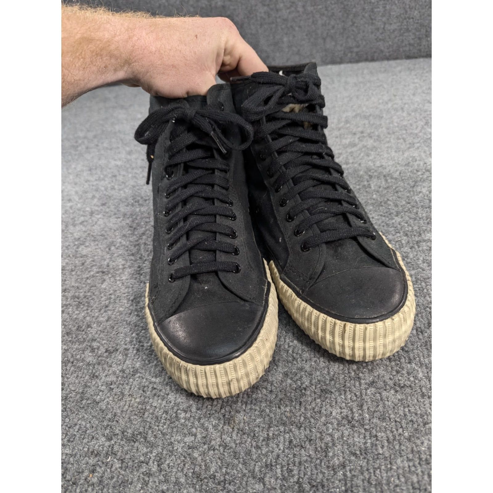 Vintage PF Flyers Mens 13 Black High Top Sneakers Shoes Casual Sneaker Canvas Size US L / EU 52-54 / 3 - 5 Thumbnail