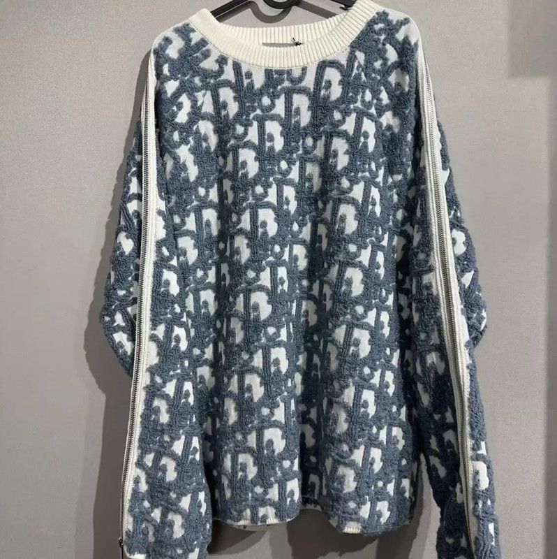 Dior Dior Men's Light Blue Cotton Blend Pullover 0089 Size US M / EU 48-50 / 2 - 1 Thumbnail