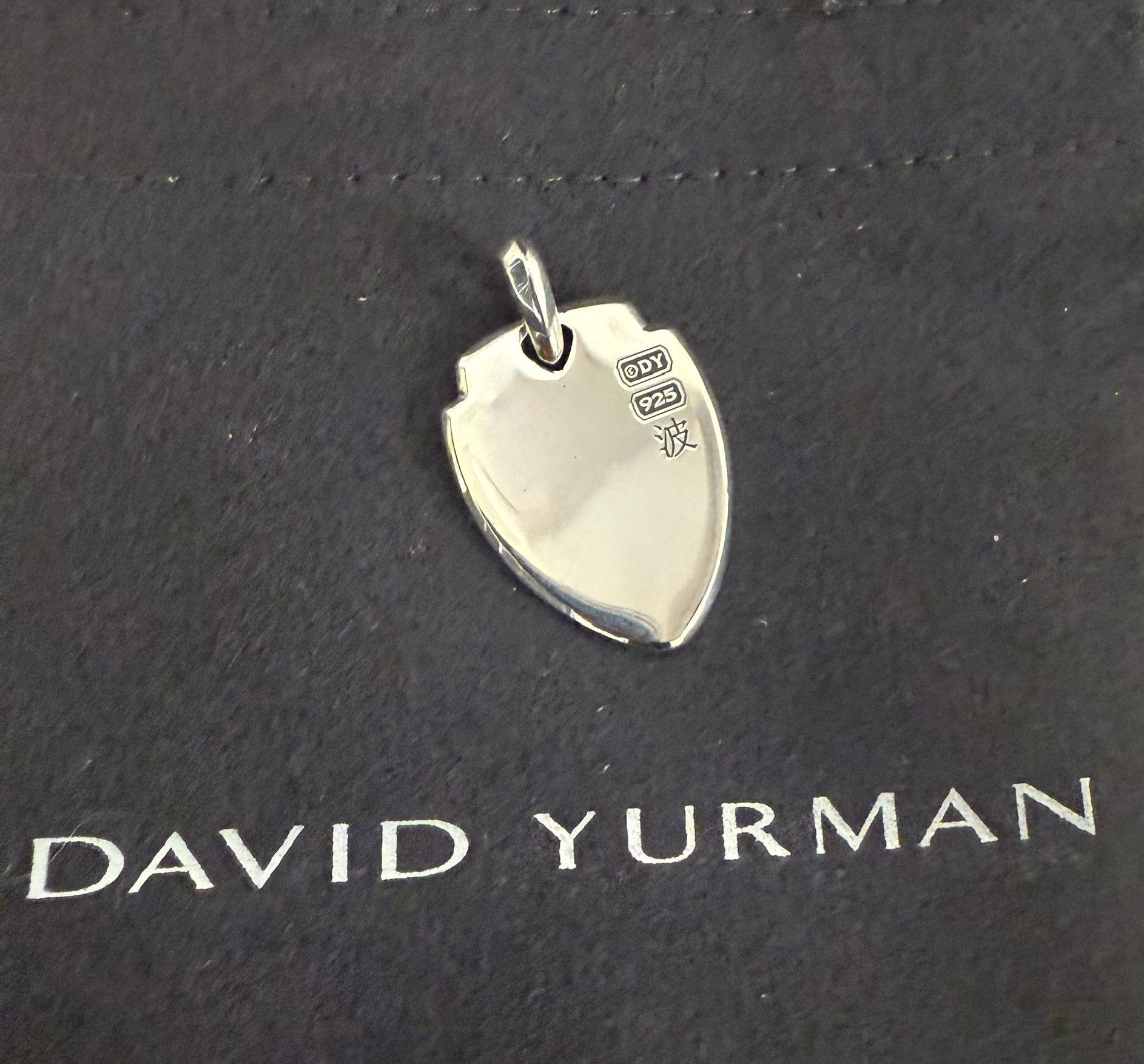 David Yurman Waves Black Diamond Shield Amulet Sterling Silver Size ONE SIZE - 2 Thumbnail