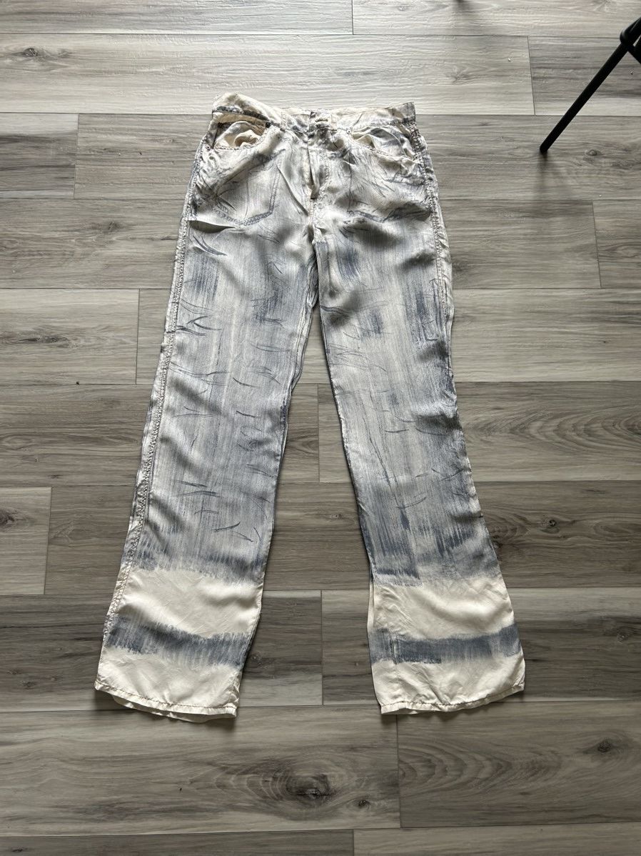 Jean Paul Gaultier Jean Paul Gaultier - Jean-effect low-rise silk pants Size US 32 / EU 48 - 2 Thumbnail