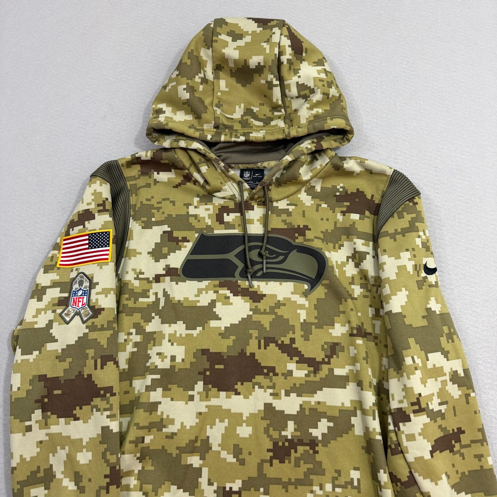 Nike Nike Seattle Seahawks Camo Salute to Service Hoodie 2XL Size US XXL / EU 58 / 5 - 2 Thumbnail