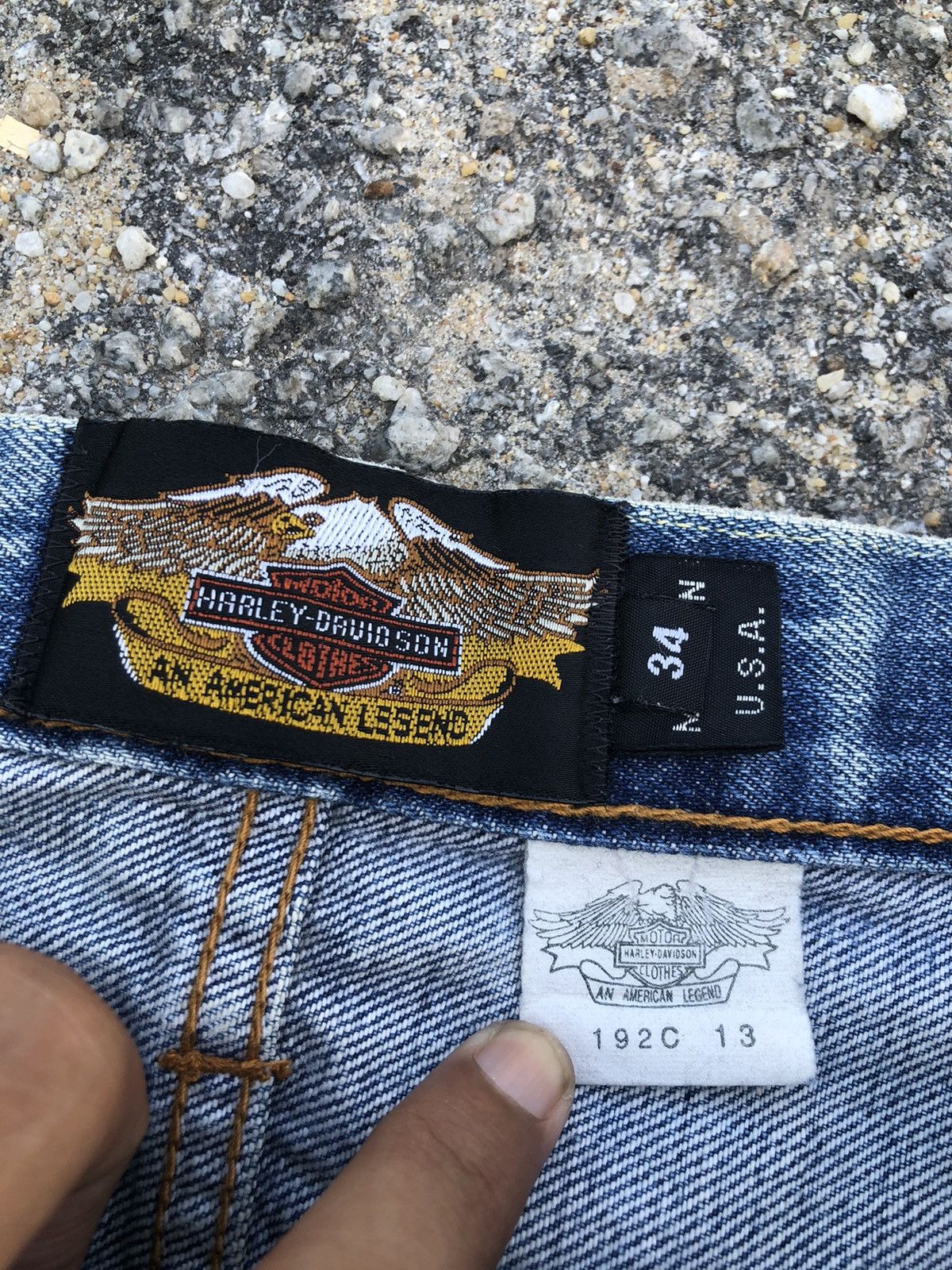 Harley Davidson × Vintage Vintage Harley Davidson Denim Jeans Size US 33 - 3 Thumbnail