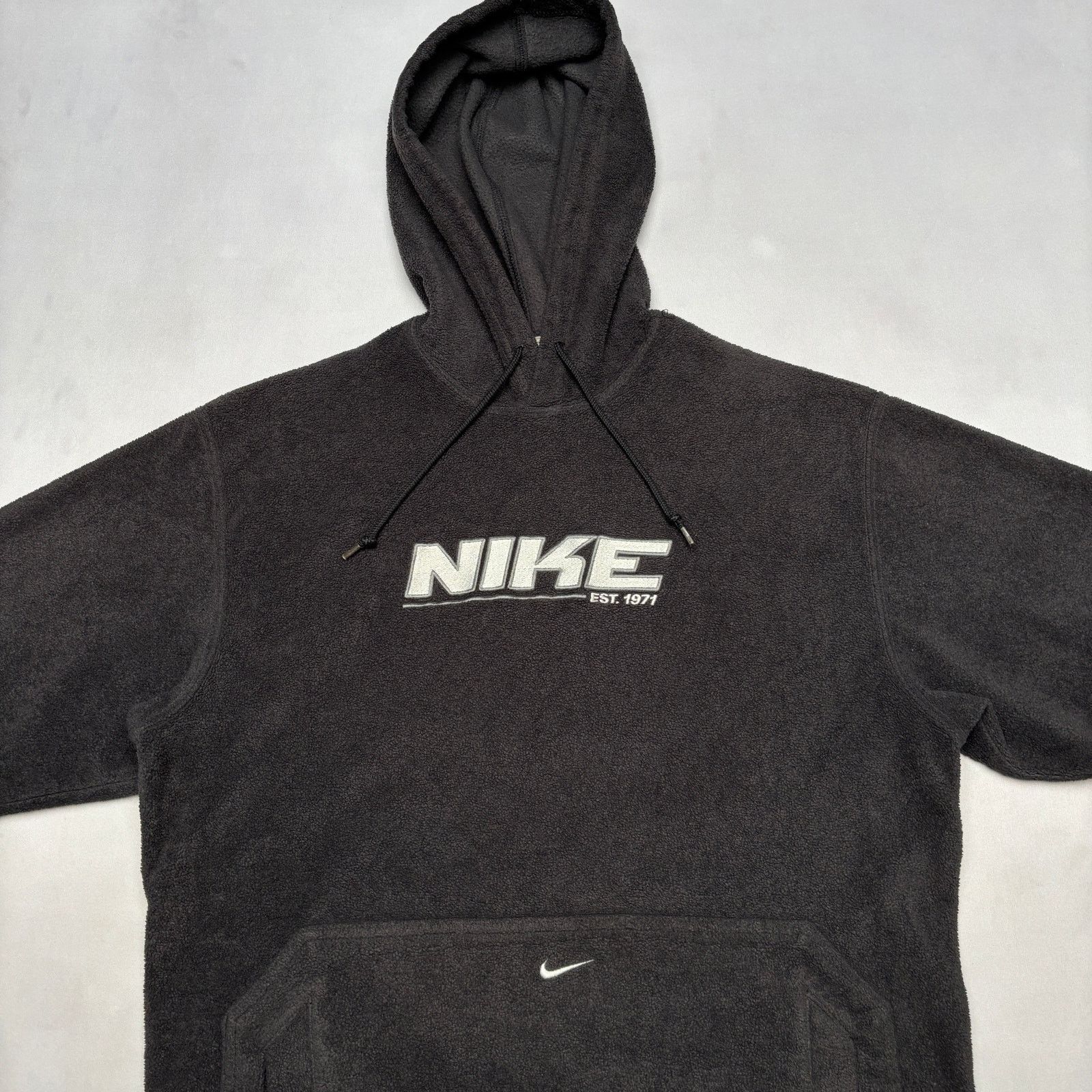 Nike × Vintage Vintage Y2K Nike Silver Tag Spellout Fleece Hoodie Men's S Size US S / EU 44-46 / 1 - 2 Thumbnail