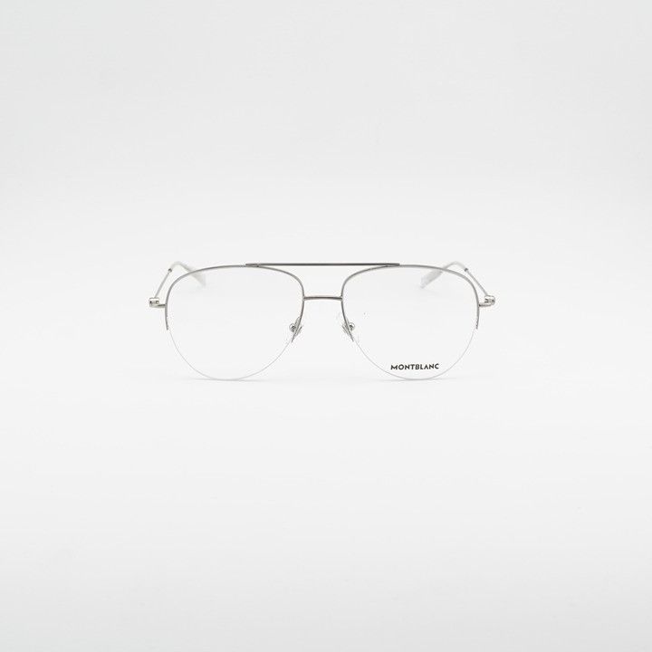 Montblanc Montblanc MB0077O 003 Eyeglasses Silver 57mm Aviator Frame Size ONE SIZE - 2 Thumbnail