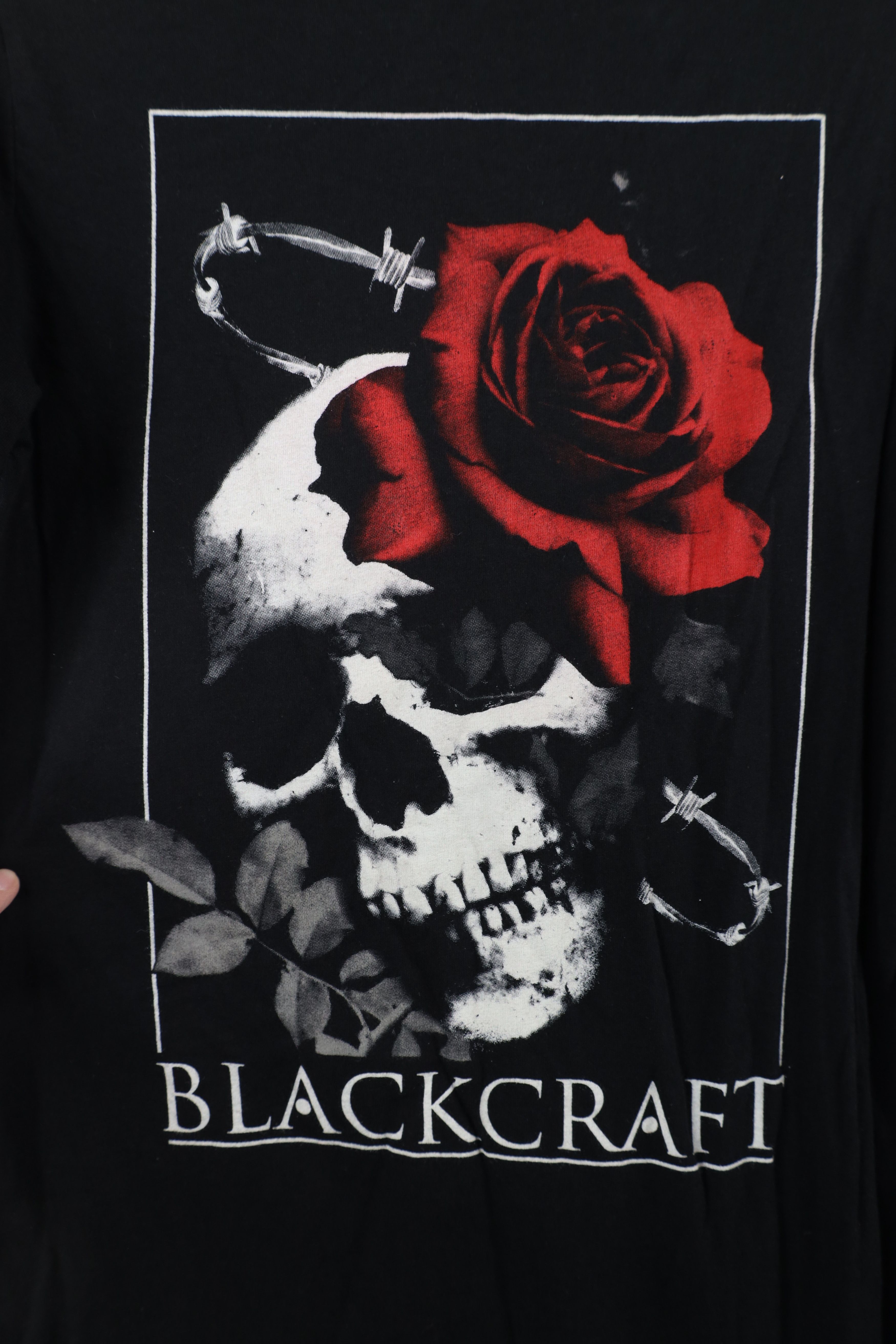 Vintage Y2K Streetwear Tribal Barbed Wire Rose Skull MMA T-Shirt Size M / US 6-8 / IT 42-44 - 11 Thumbnail