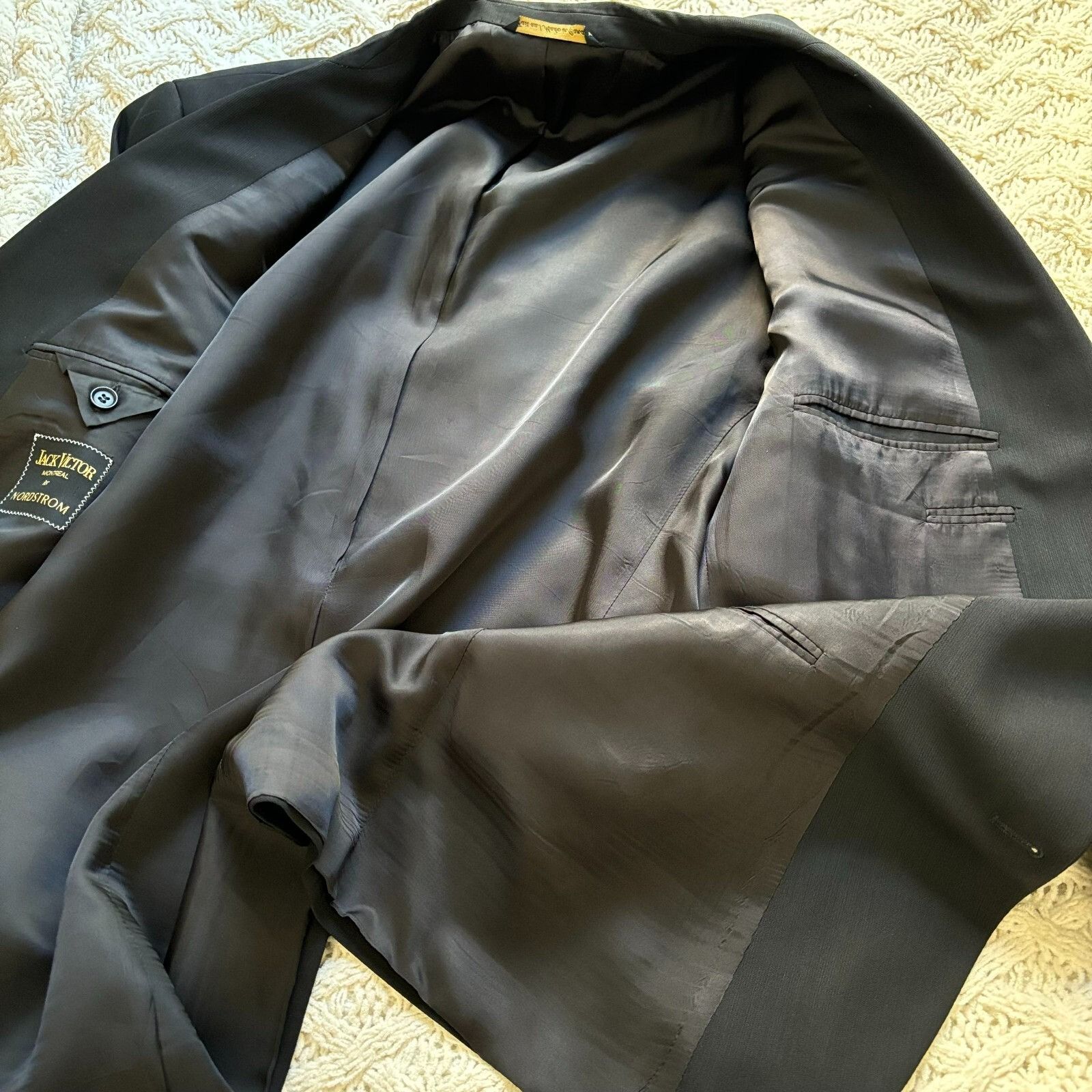 Jack Victor Jack Victor Sport Coat Pure Virgin Wool Black Blazer Suit Ja Size 50R - 13 Thumbnail