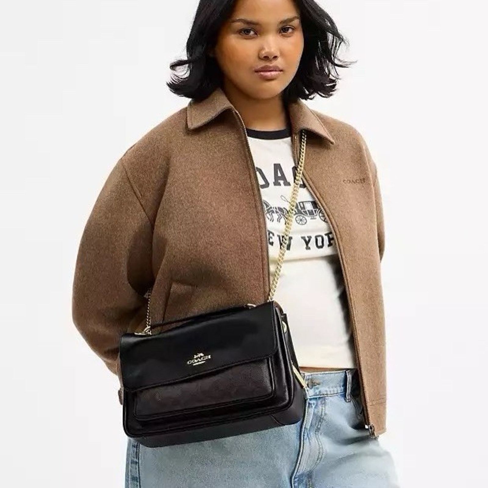 Coach NWT Coach Elodie Crossbody Bag Walnut/Black CCF10 Size ONE SIZE - 10 Thumbnail