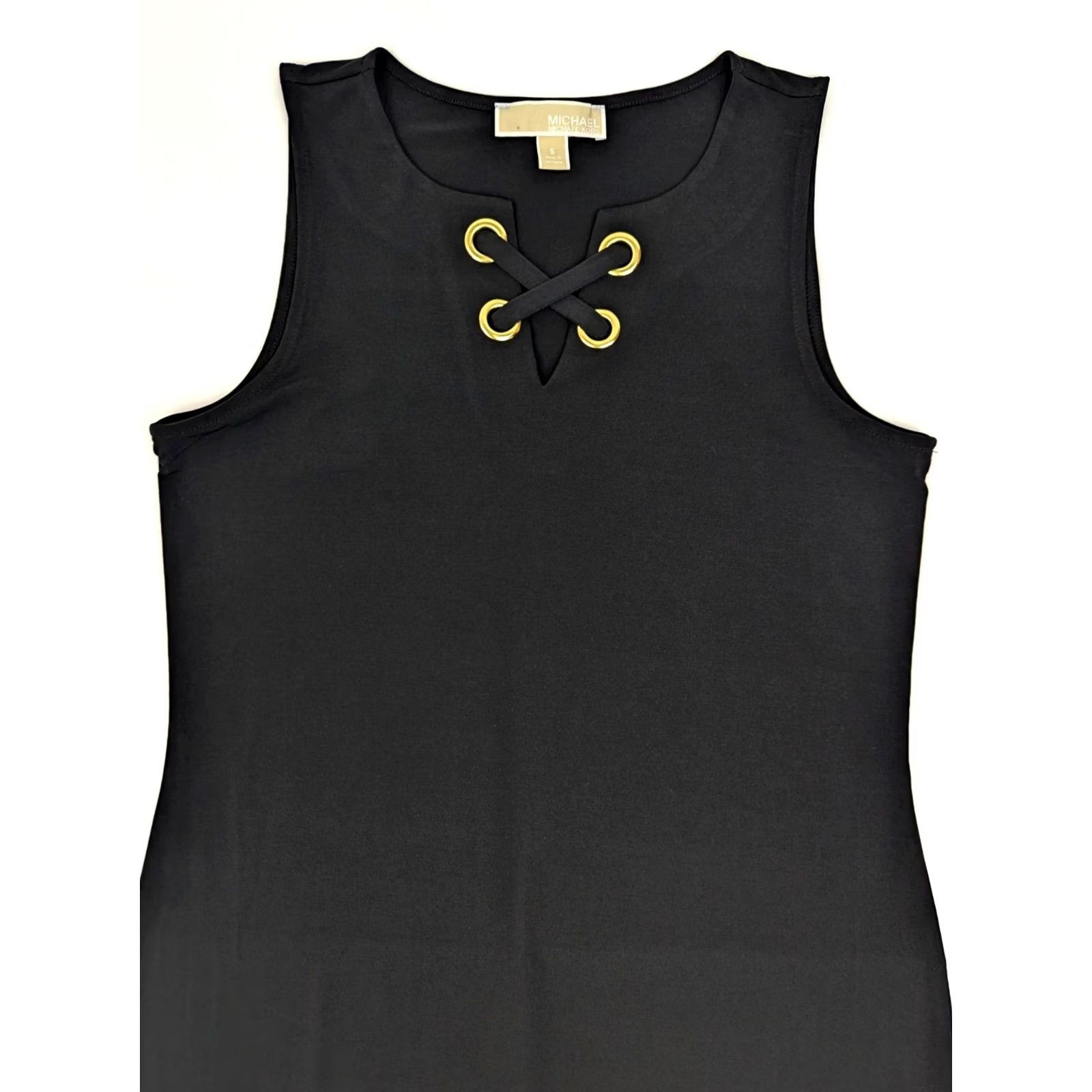 Michael Kors Michael Kors Black Sleeveless Dress S - Excellent Condition - Lace-Up Front Gold Hardware Size S / US 4 / IT 40 - 3 Thumbnail