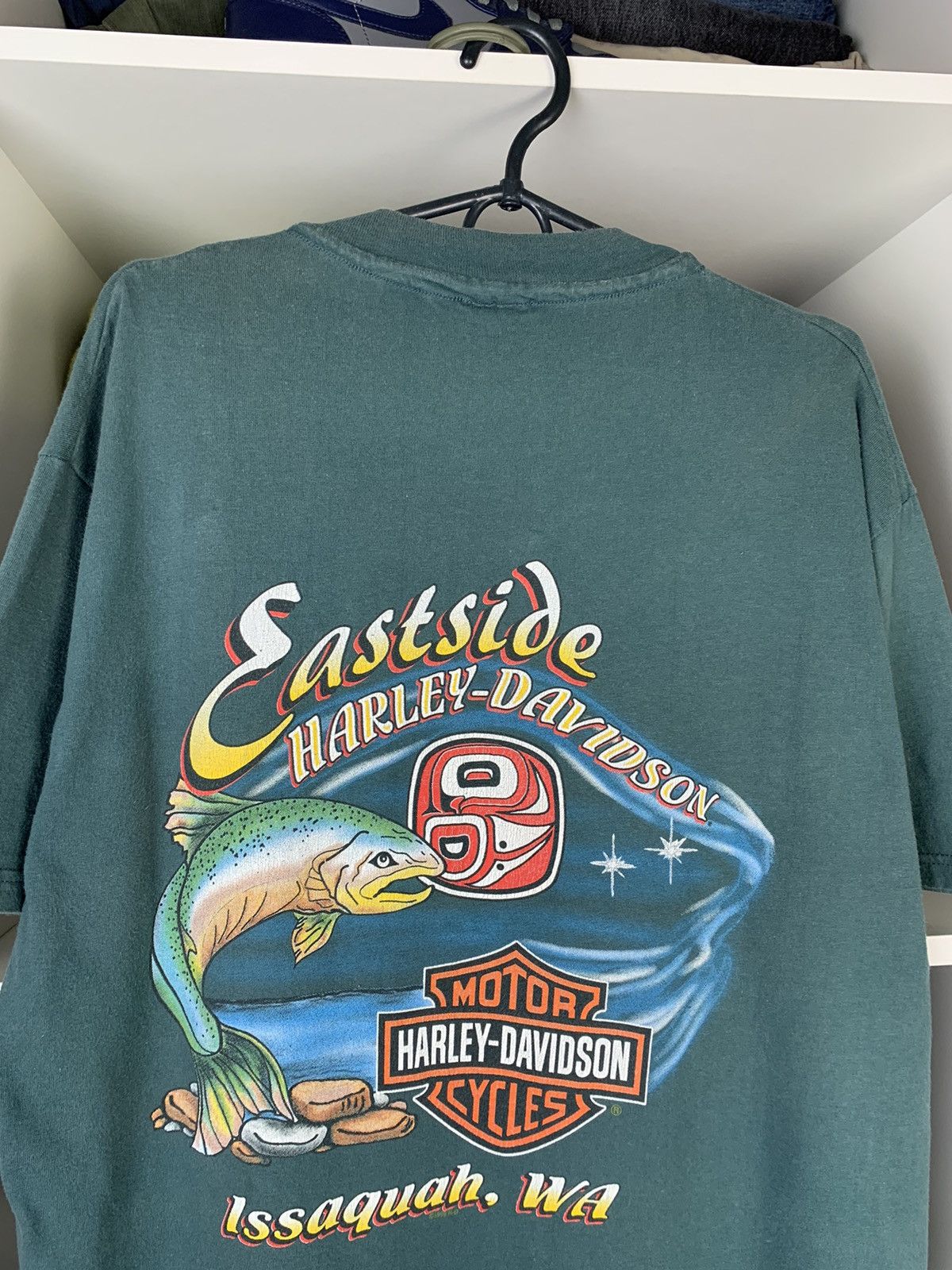 Harley Davidson × Vintage Vintage 90s Harley Davidson Eastside Made in Usa T-shirt Size US L / EU 52-54 / 3 - 15 Thumbnail