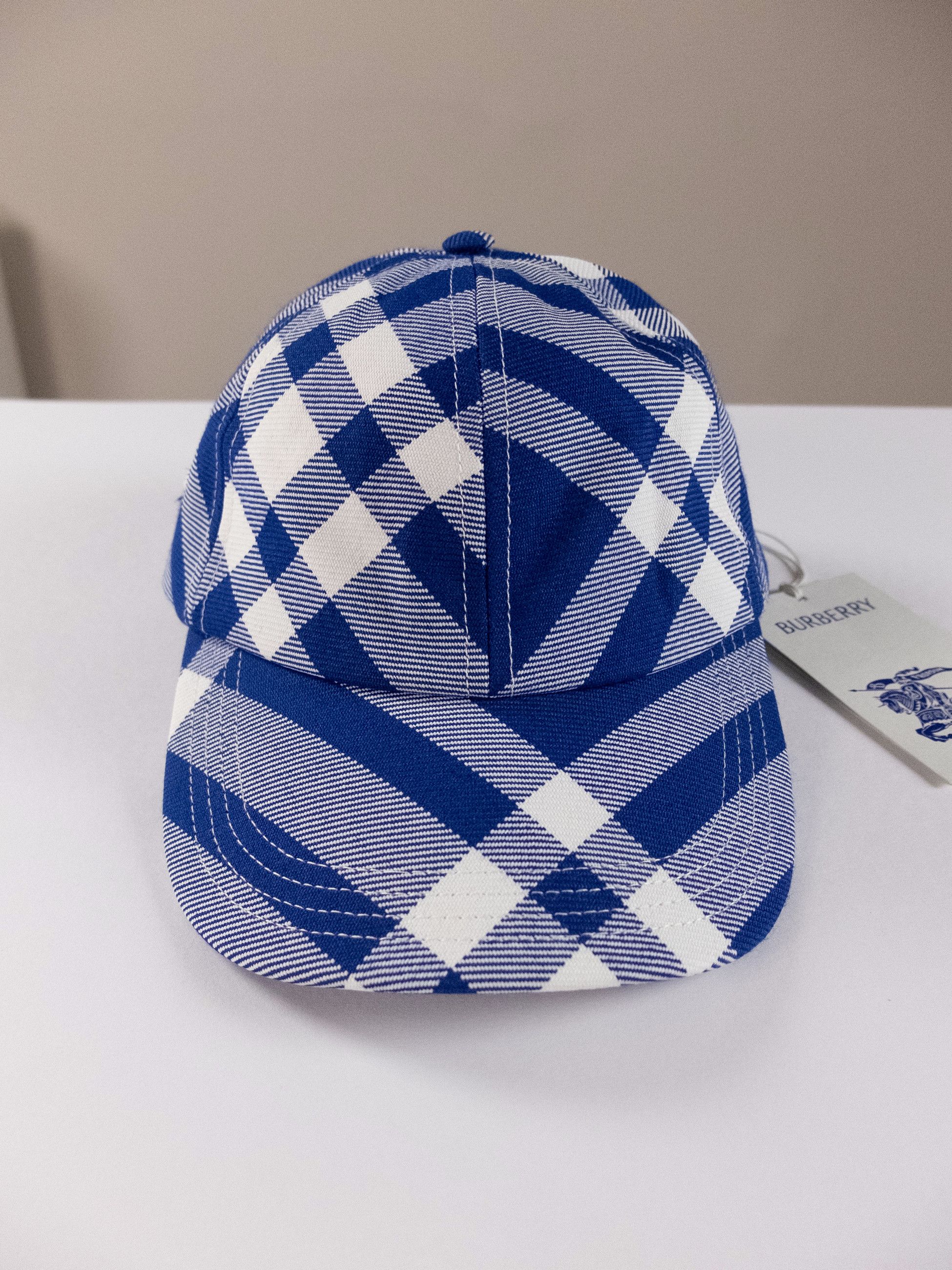 Burberry BURBERRY blue white check nylon wool baseball cap Daniel Lee Size ONE SIZE - 4 Thumbnail