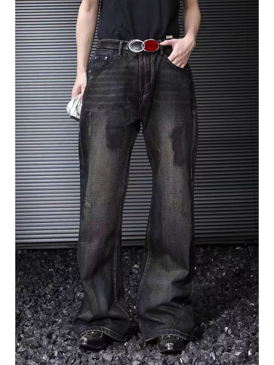 vintage washed graffiti painted street hip hop baggy jeans - Main Image