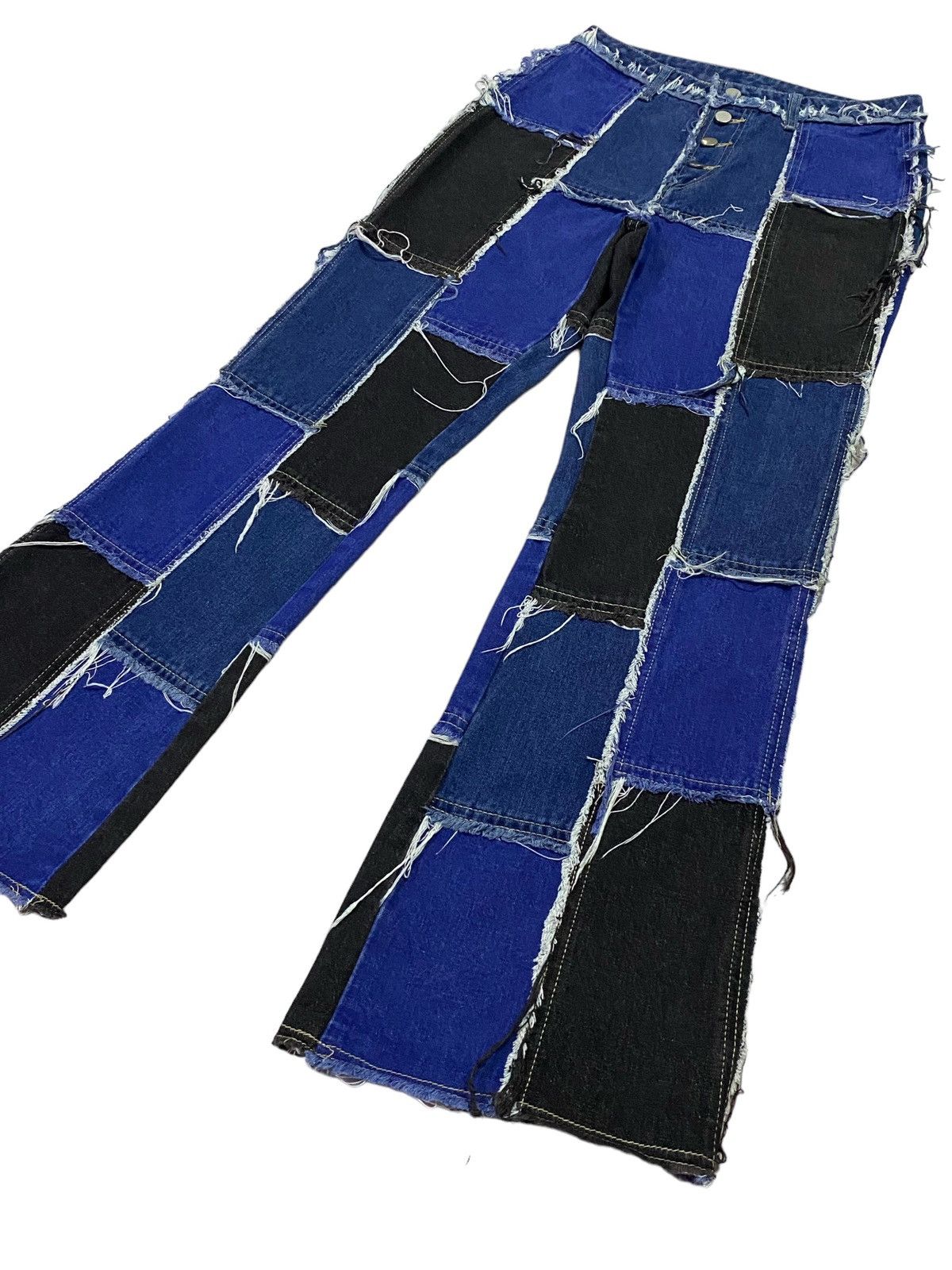 Japanese Brand Japanese Brand Patchwork High Waish Button fly Splied Jeans Size 28" / US 6 / IT 42 - 19 Thumbnail