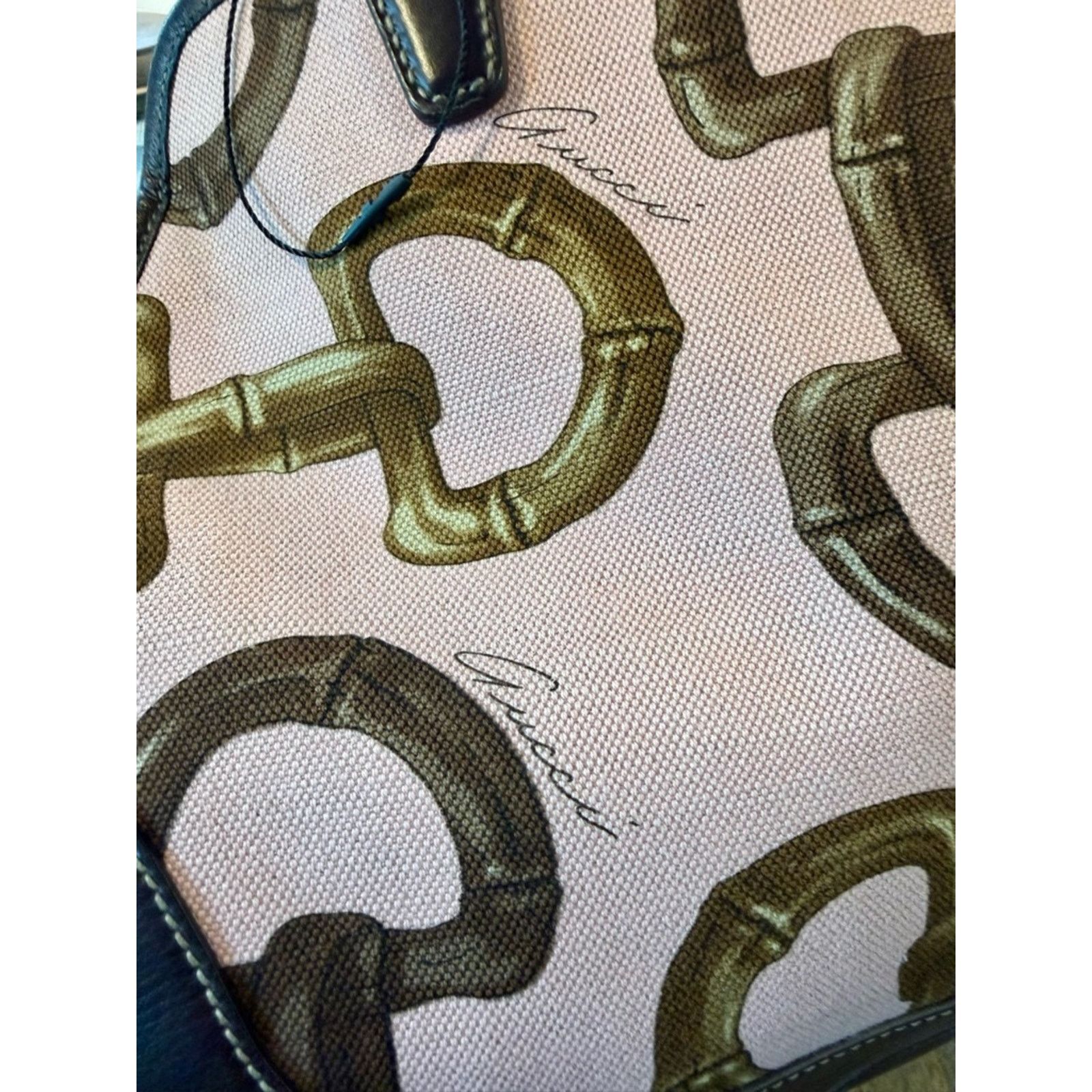 Gucci Gucci Pink Horsebit Bamboo Printed Jackie O Bouvier Bag Size ONE SIZE - 3 Thumbnail