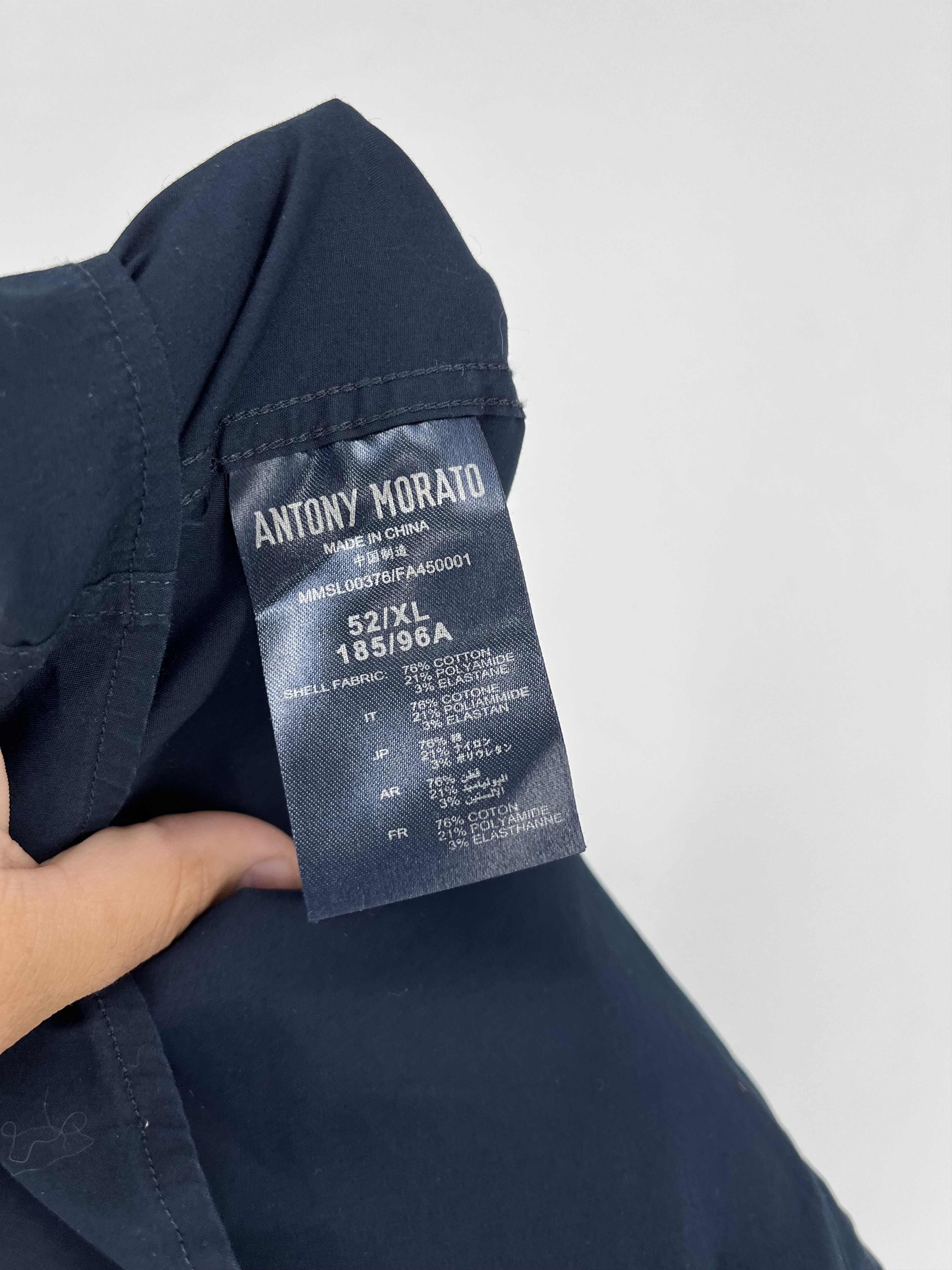 Antony Morato MENS ANTONY MORATO Slim Navy Black Button Casual Dress Shirt Size US L / EU 52-54 / 3 - 11 Thumbnail