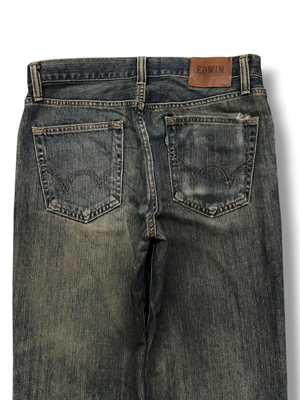 Edwin Vintage Edwin E604R Japan - Faded Mud Wash, Distressed Denim Size US 32 / EU 48 - 5 Thumbnail
