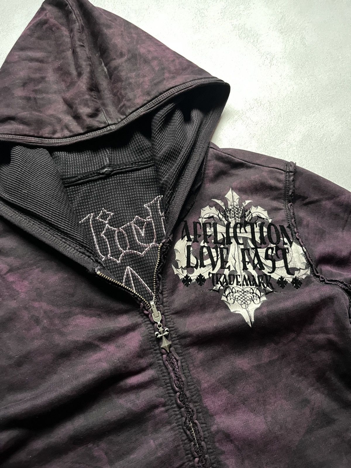 Affliction Rare Vintage Affliction Zip Hoodie y2k Skull Avant-Garde Size US M / EU 48-50 / 2 - 4 Thumbnail