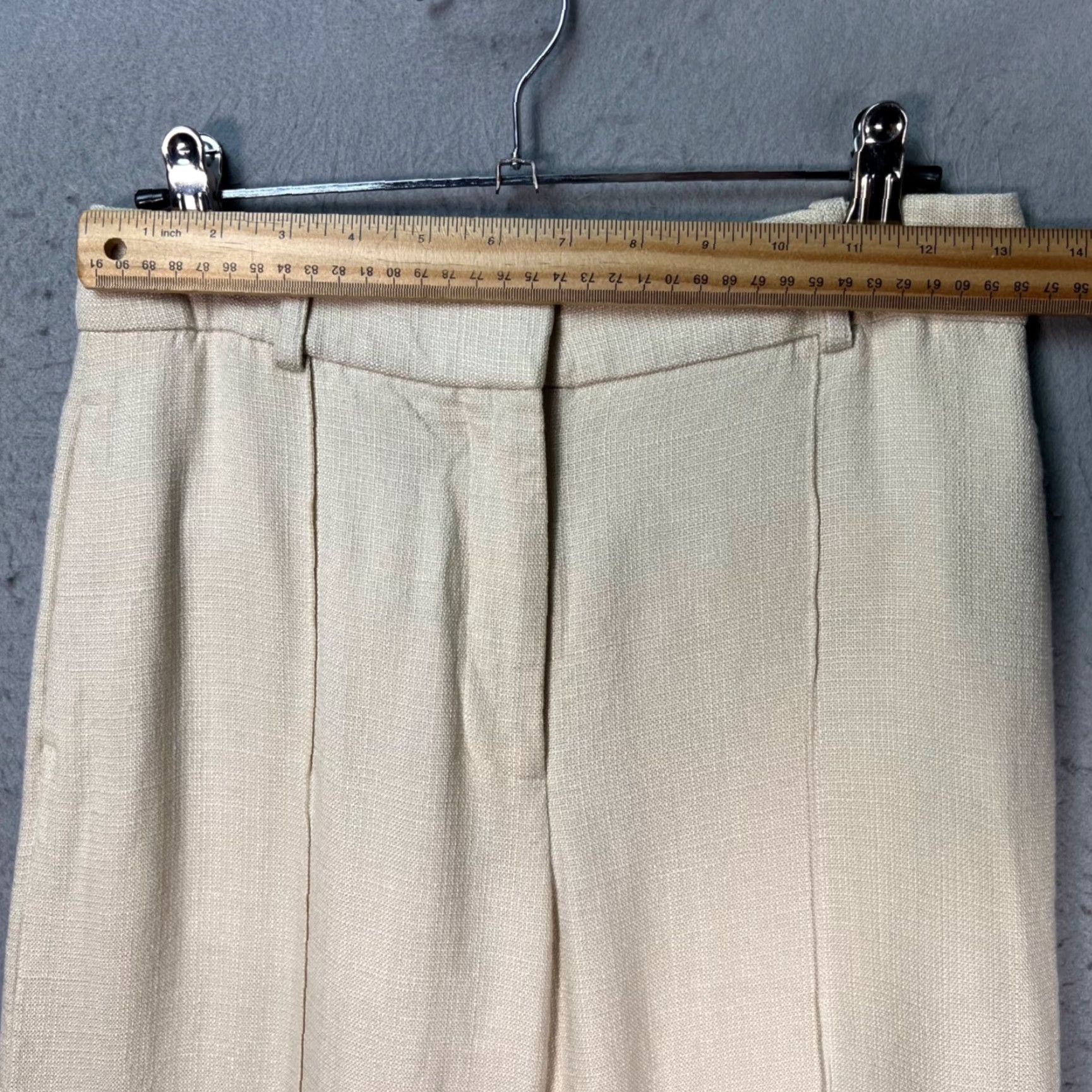 Adam Lippes Adam Lippes Womens Pants Beige High-Waisted Wide-Leg Adult 0 Inseam 28 in USA Made Dress Pants Mens Womens Girls Boys Size 25" / US 0 / IT 36 - 5 Thumbnail