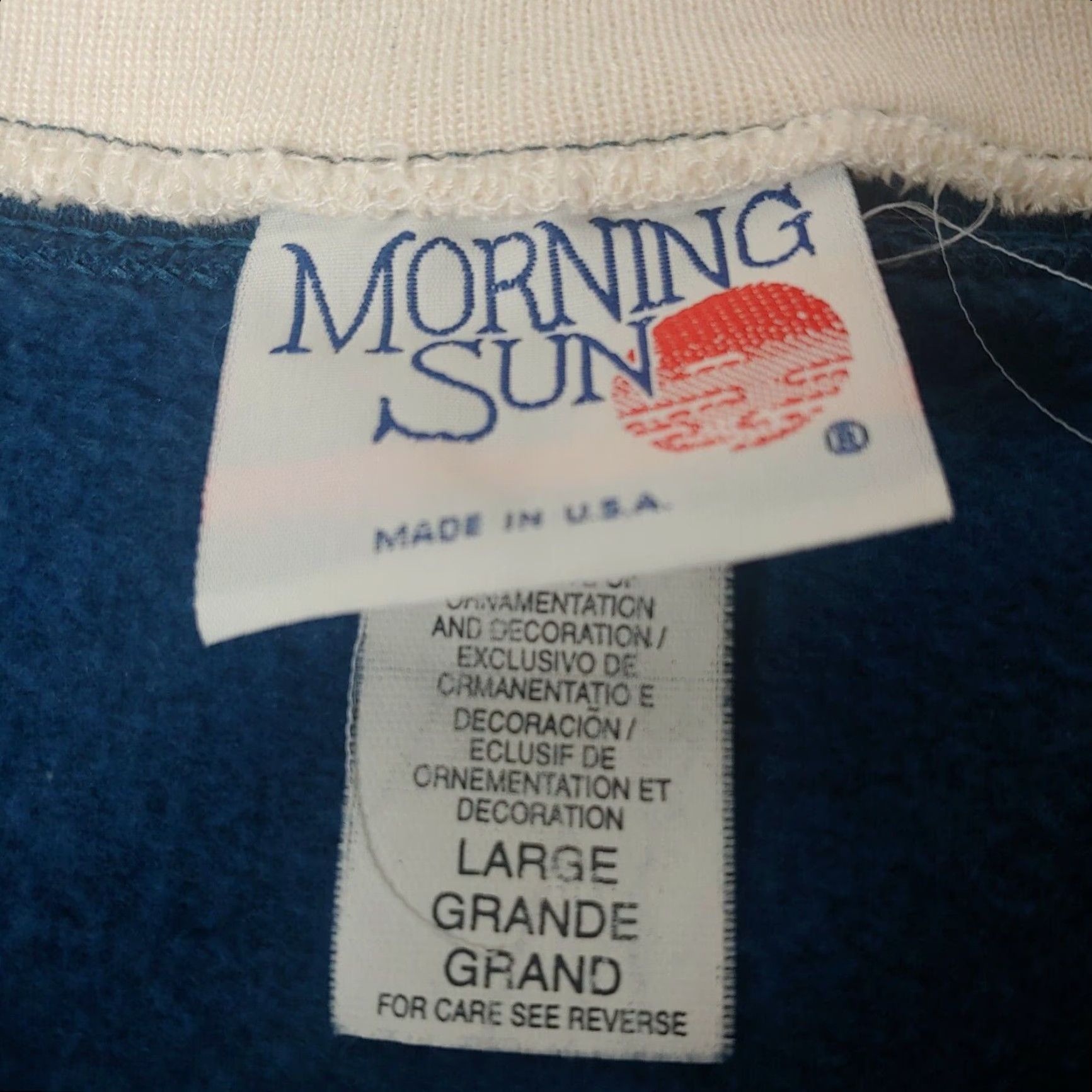 Vintage VINTAGE Morning Sun Cardigan Sweatshirt Large Blue Farm Nature Autumn Leaves Size L / US 10 / IT 46 - 7 Thumbnail