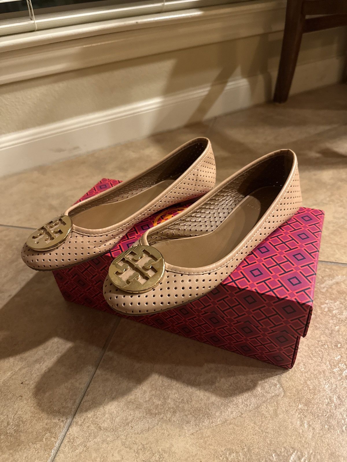 Tory Burch Tory Burch Perforated Reva Ballet Flat Size US 7 / IT 37 - 1 Thumbnail