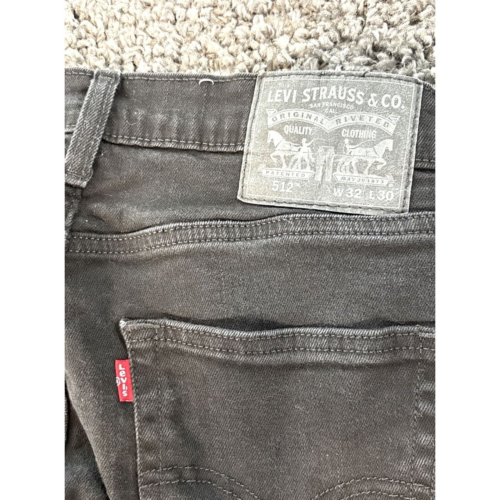 Levi's Levi's 512 Slim Straight Jeans Mens 32x28 Black Denim Cotton Blend Zip Mid Rise Slim Stretch Pants Size US 32 / EU 48 - 5 Thumbnail