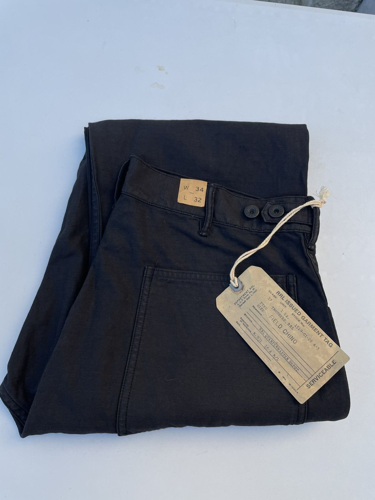 image of Rrl Ralph Lauren x Vintage Rrl Field Pants in Black, Men's (Size 34)