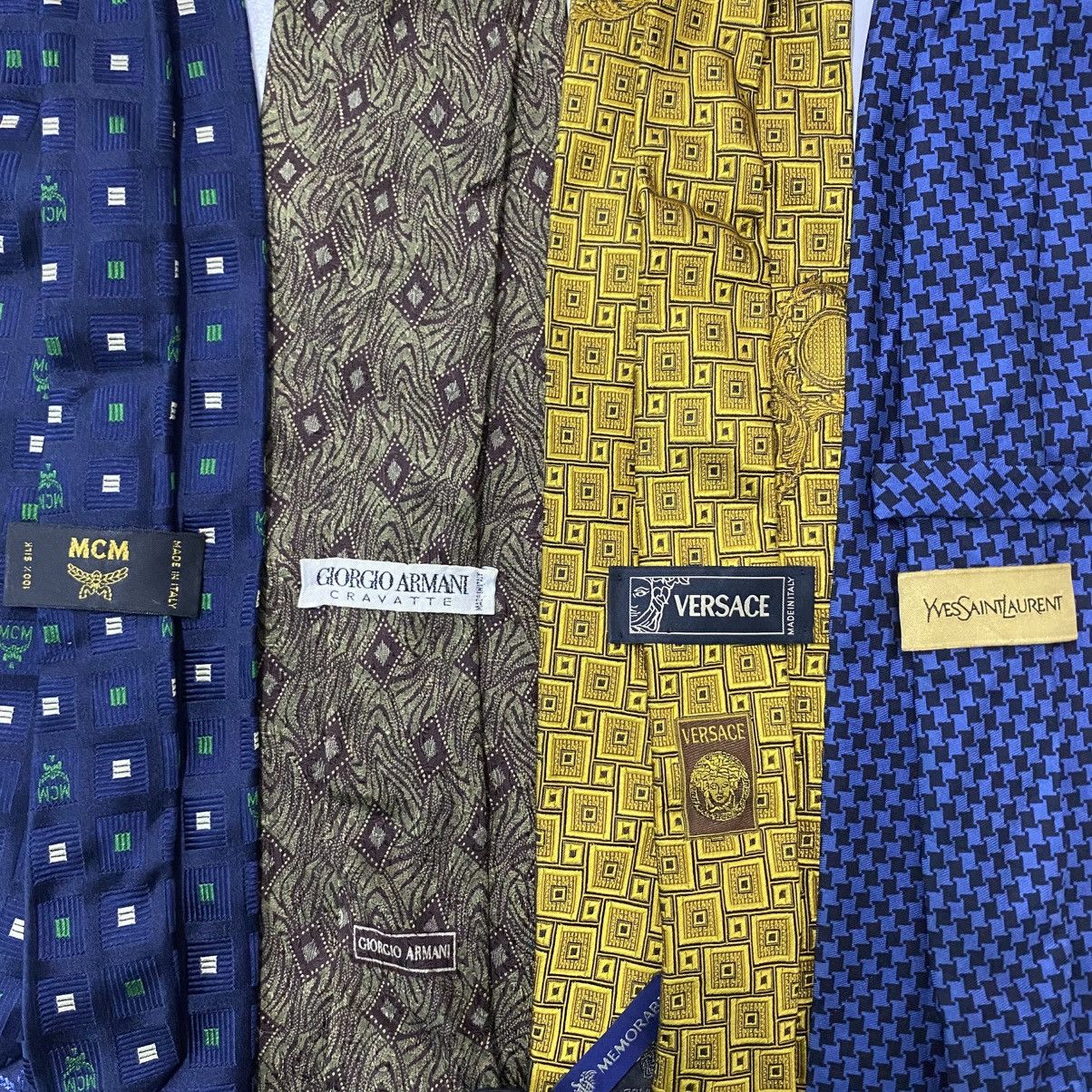 Giorgio Armani × MCM × Versace Combo 4pcs Vintage Men’s Ties Size ONE SIZE - 6 Thumbnail