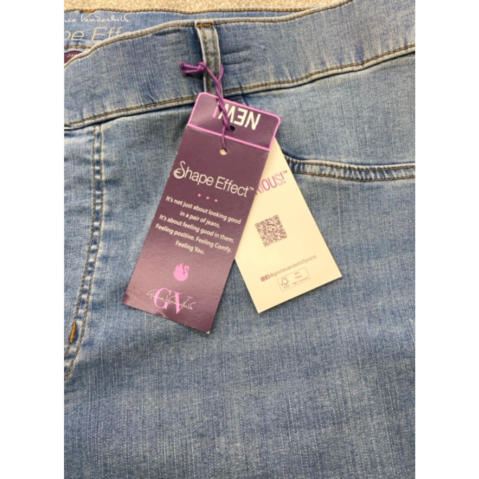 Gloria Vanderbilt Gloria Vanderbilt Shape Effect Jeans Womens 24W Blue Denim Straight Stretch Jeans Size 42" / US 20 - 2 Thumbnail