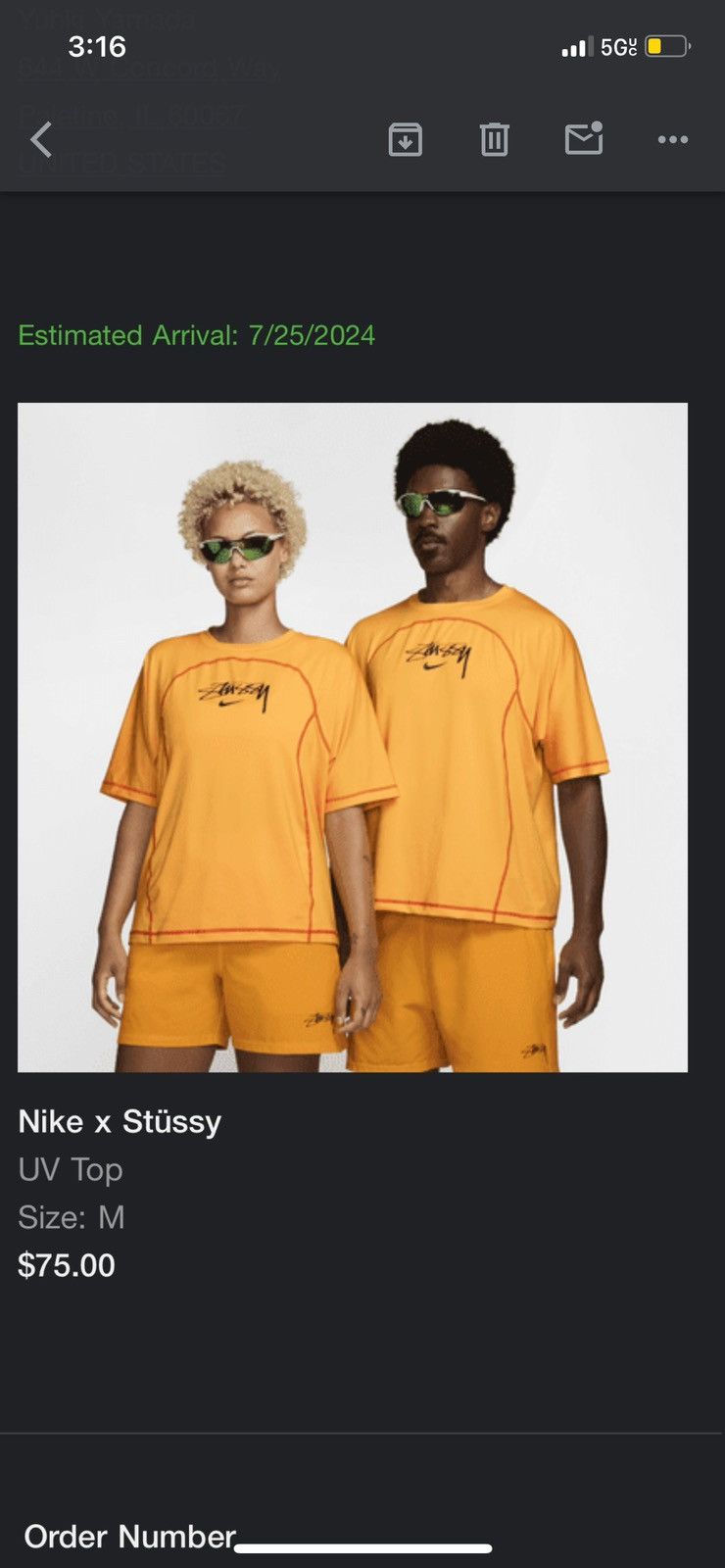 Nike X Stussy UV Crew Top Sundial Size Medium FZ5756717