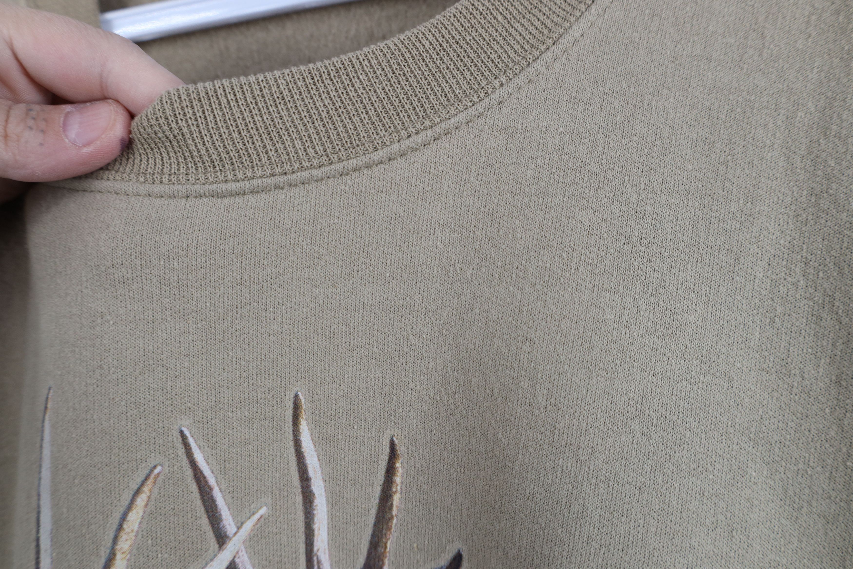 Vintage Vintage 90s Streetwear Deer Buck Crewneck Sweatshirt Beige Size US XXL / EU 58 / 5 - 6 Thumbnail