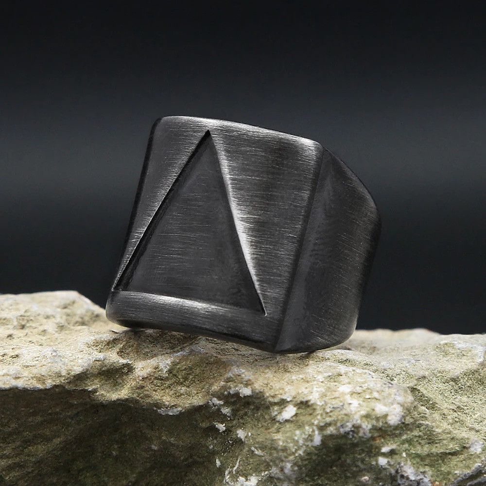 Vintage Stainless Steel Triangle Ring Size ONE SIZE - 7 Thumbnail
