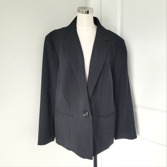 Kasper Single Button Double Slit Pocket Long Slv Blazer Sz 20W Work Size 3XL / US 20-22 - 9 Thumbnail
