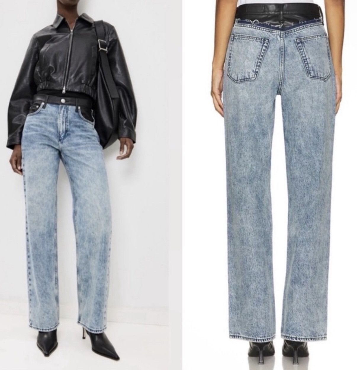 Rag & Bone Rag and Bone Shea faux leather wide leg mid rise jeans 28 Size 28" / US 6 / IT 42 - 1 Thumbnail