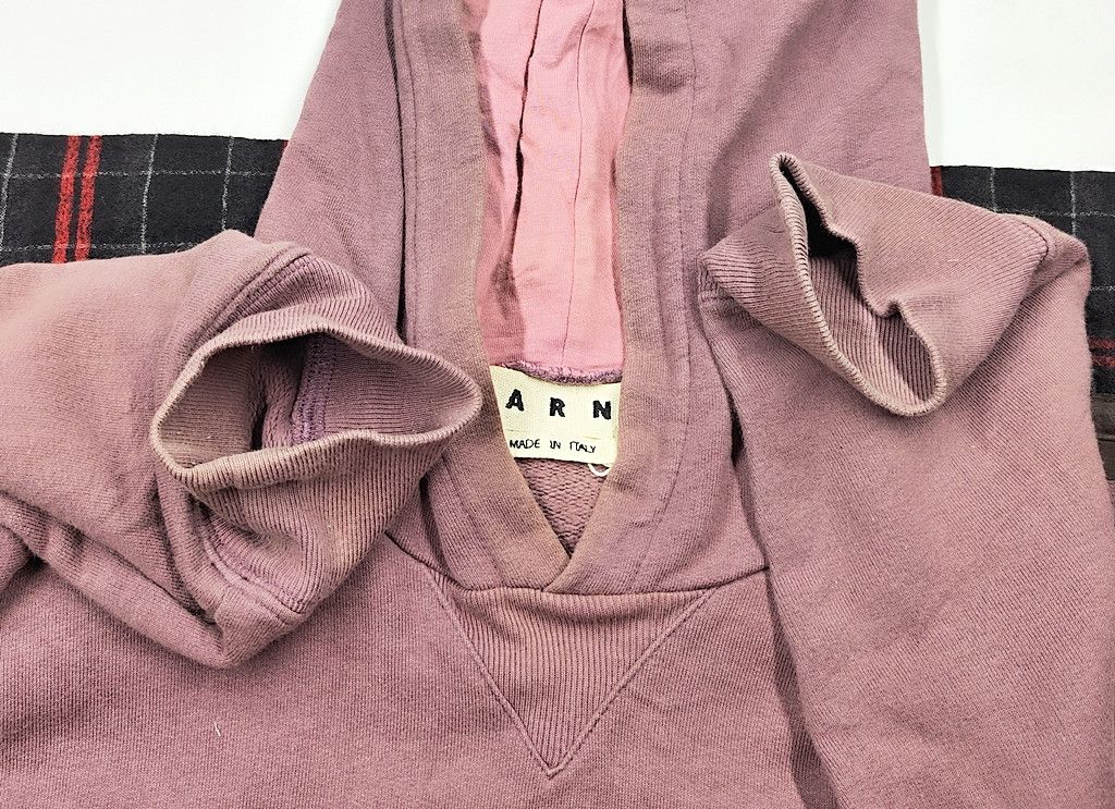 Marni rare MARNI oversize plain cotton hoodie with tartan wool Size US S / EU 44-46 / 1 - 6 Thumbnail