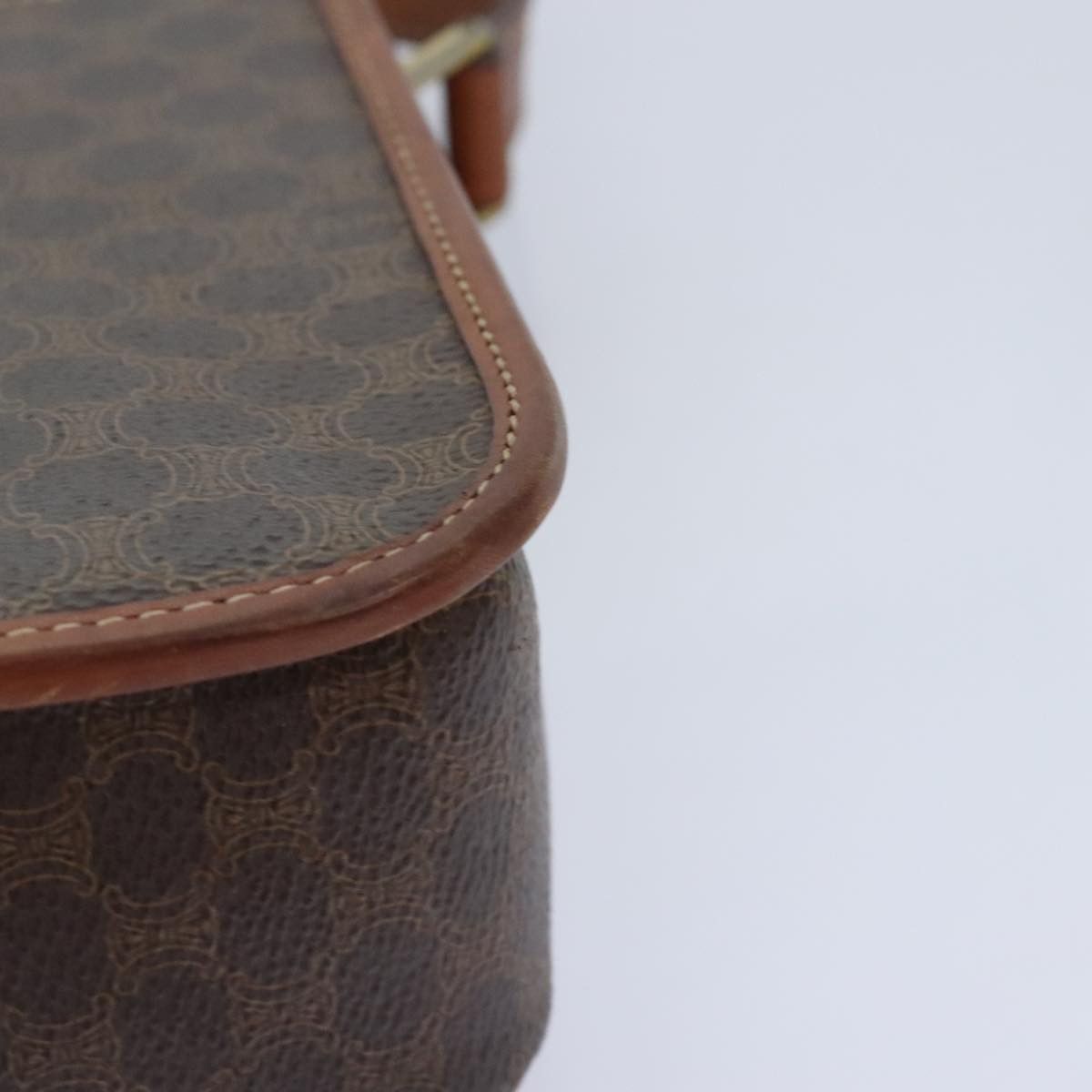 Celine CELINE Macadam Canvas Circle Shoulder Bag Pvc Leather Brown Size ONE SIZE - 8 Thumbnail