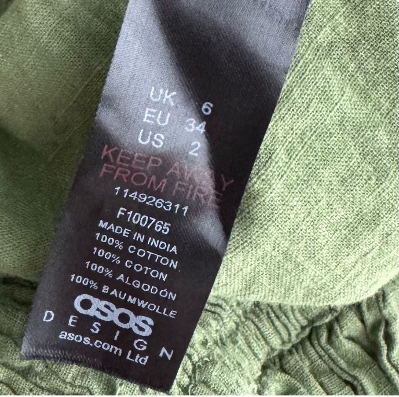 Asos ASOS DESIGN Petite Knot Back Halter Green Olive Beach Romper Size 26" / US 2 / IT 38 - 5 Thumbnail
